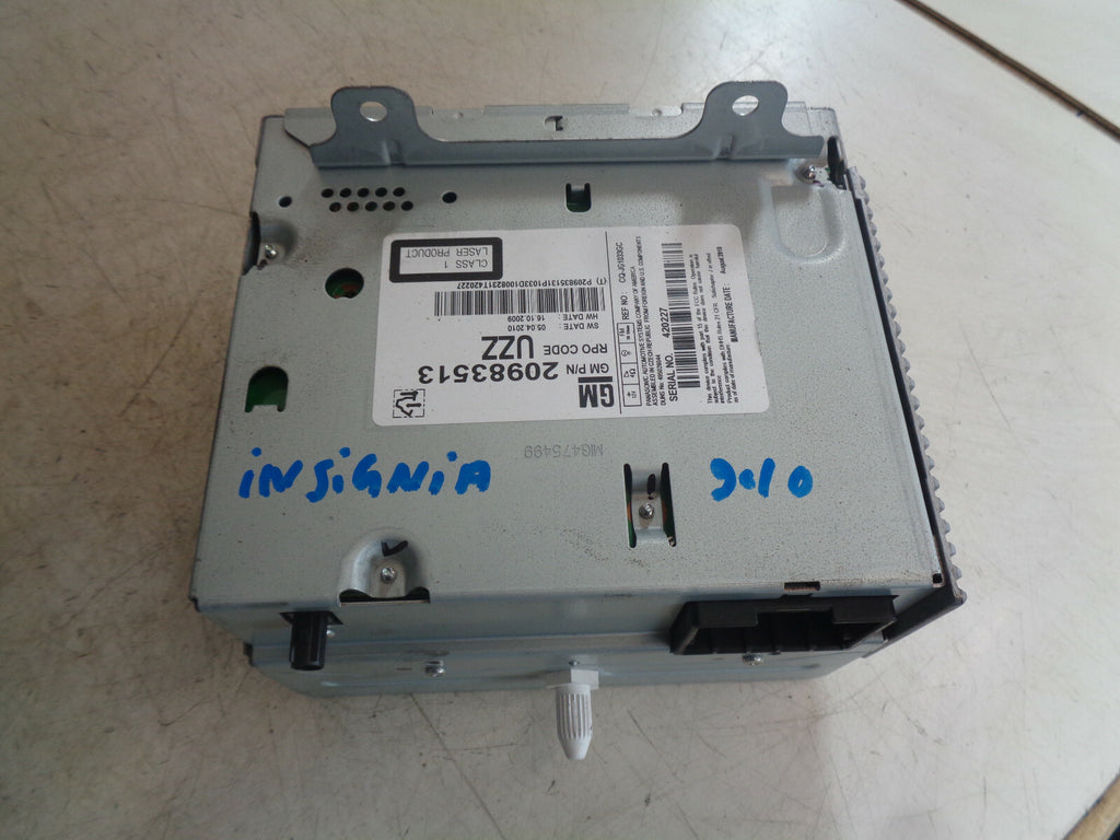 VAUXHALL INSIGNIA A MK1 PREFACELIFT 2010 RADIO CD PLAYER HEAD UNIT 20983513
