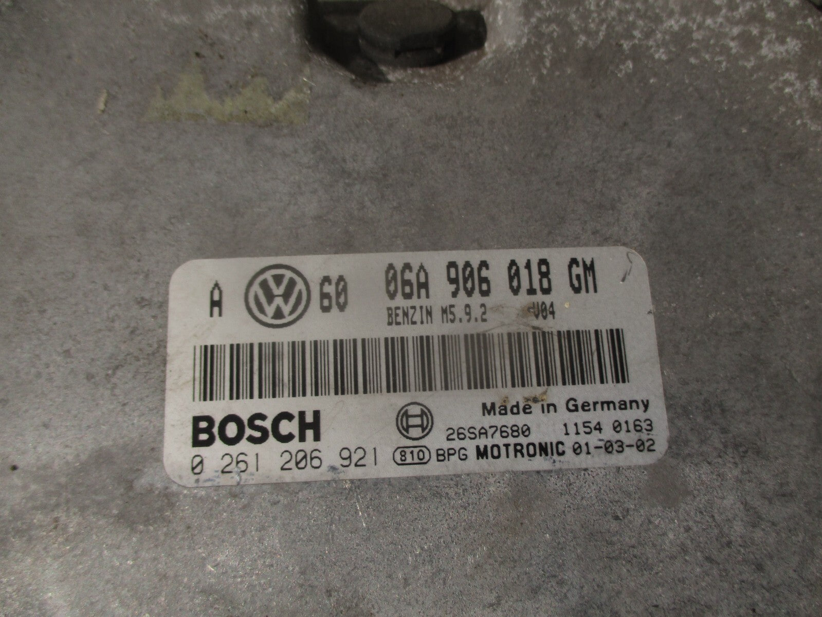 2001 VOLKSWAGEN GOLF MK4 2.0 PETROL ENGINE CONTROL UNIT ECU 06A906018GM
