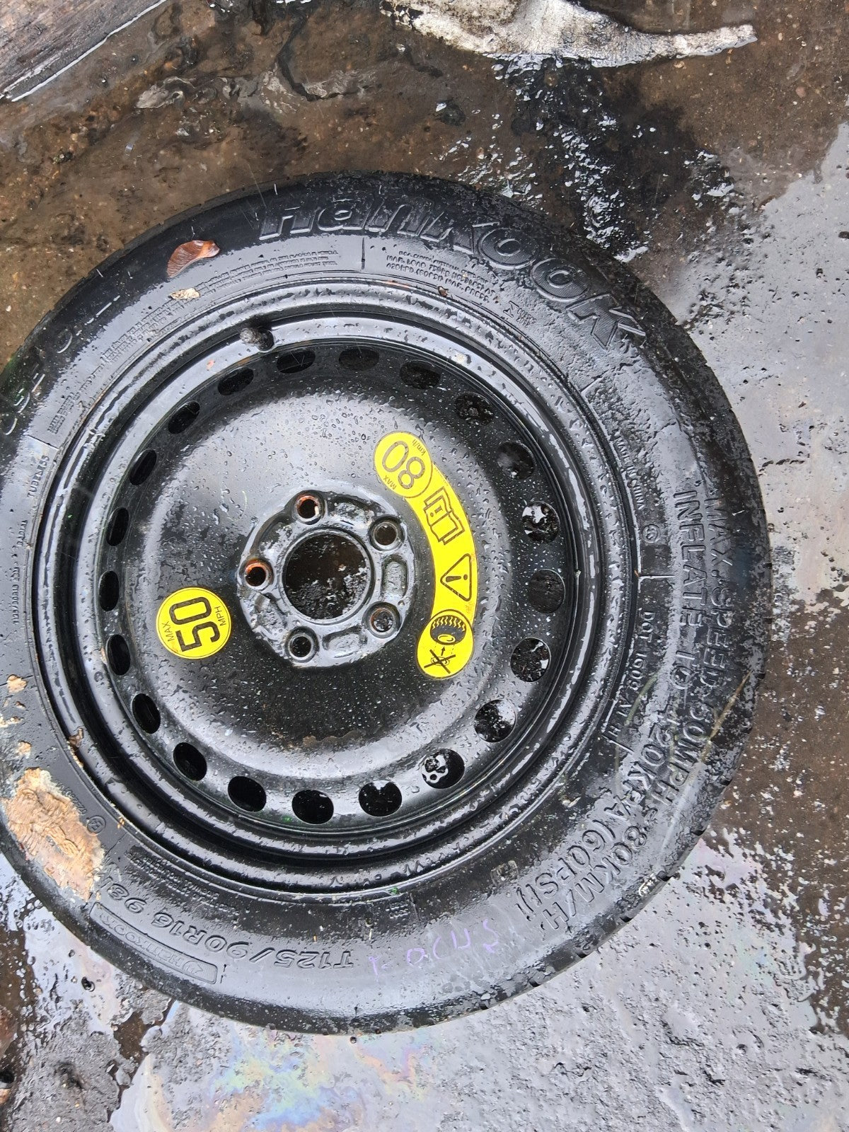 2017 FORD FOCUS 16 INCH SPACE SAVER SPARE WHEEL WITH TYRE 125/90R16