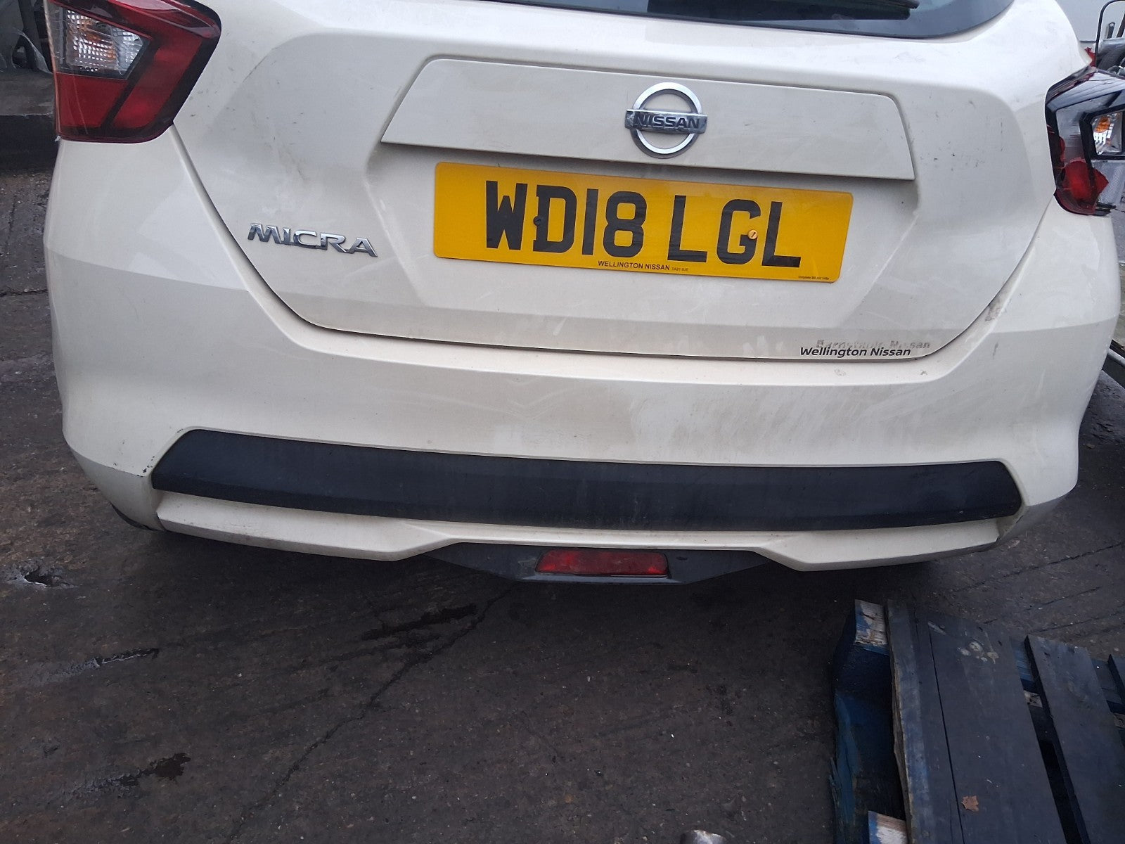 2018 NISSAN MICRA K14 COMPLETE REAR BUMPER IVORY D16