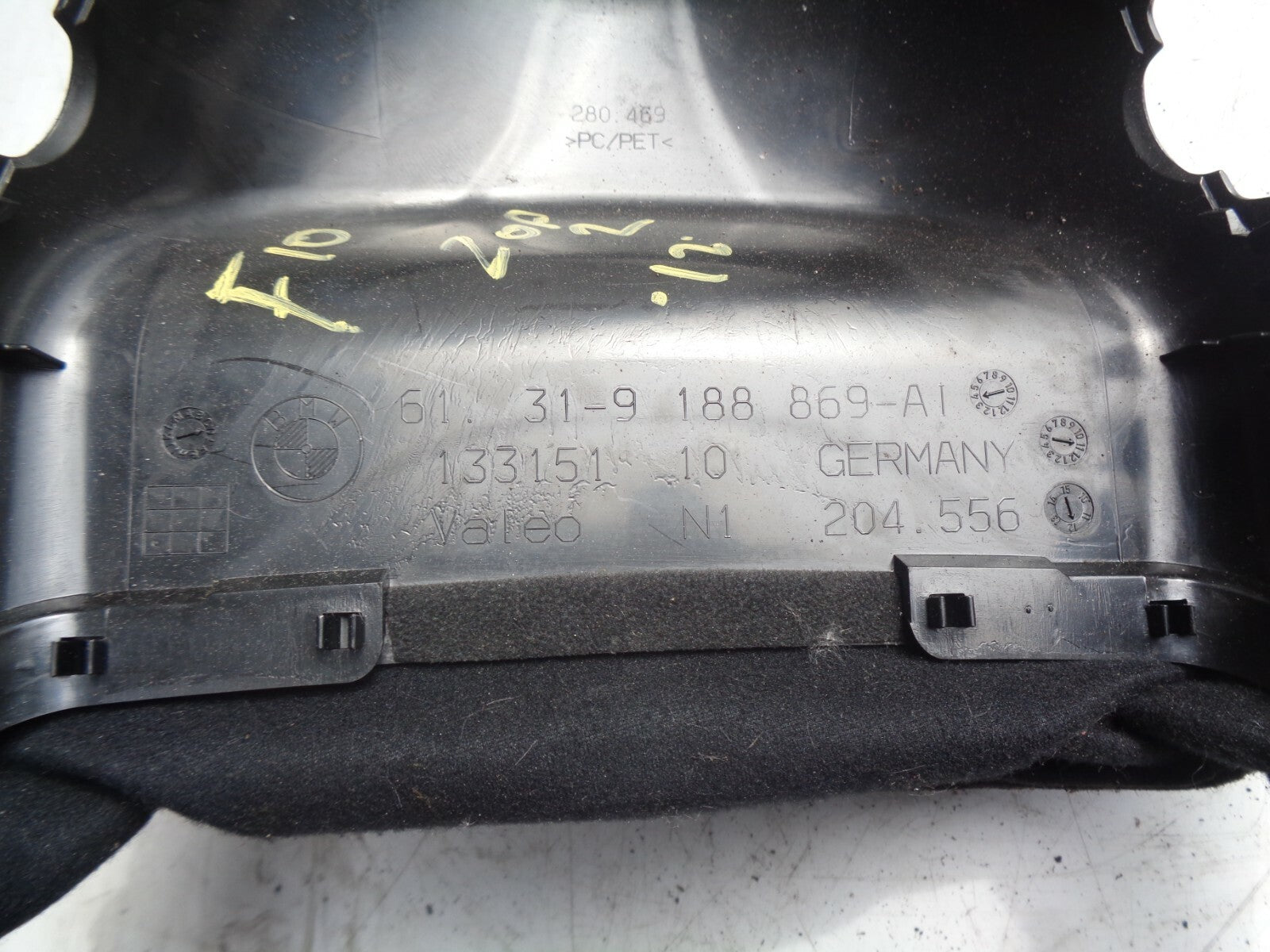 BMW 5 SERIES F10 2012 STEERING LOWER COLUMN COLWING TRIM 9188869