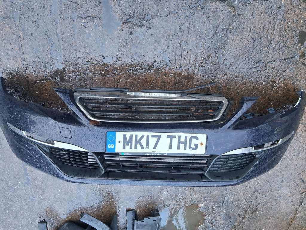 2017 PEUGEOT 308 MK2 COMPLETE FRONT BUMPER WITH GRILL GRILLE BLUE