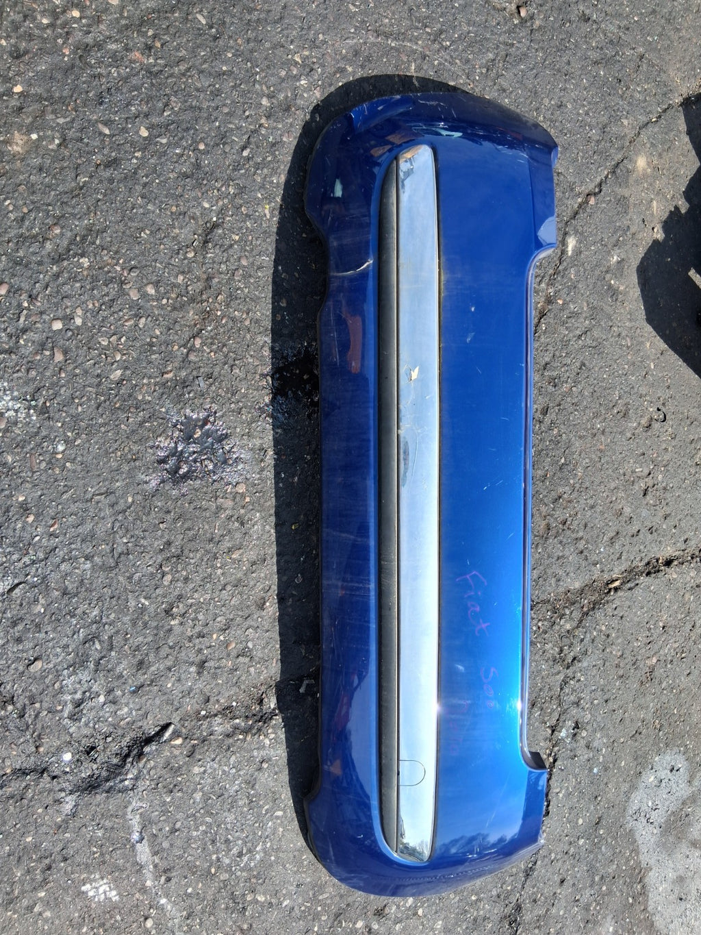 2010 FIAT 500 LOUNGE MK1 COMPLETE REAR BUMPER BLUE MAGNETICO 599/A