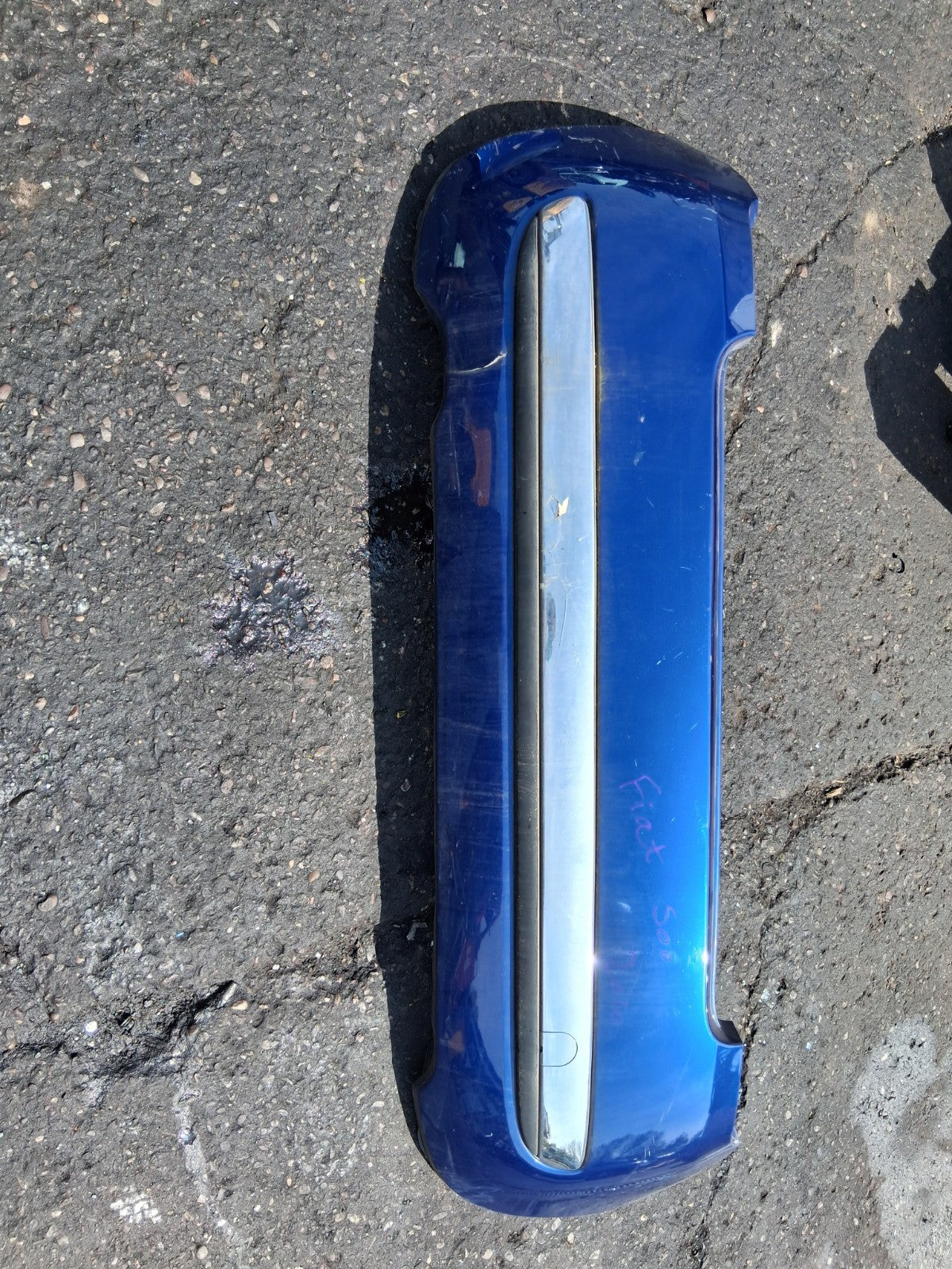 2010 FIAT 500 LOUNGE MK1 COMPLETE REAR BUMPER BLUE MAGNETICO 599/A