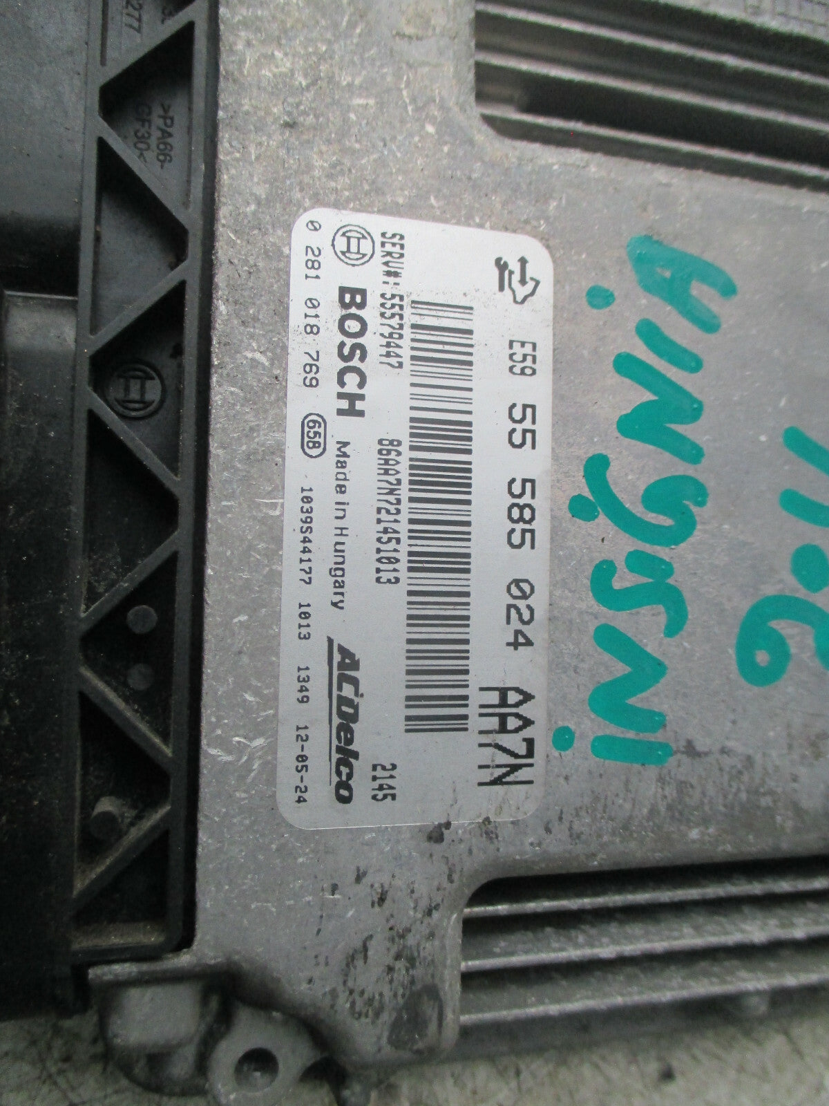 VAUXHALL INSIGNIA 2011 MK1 ENGINE CONTROL MODULE  ECU 5585024