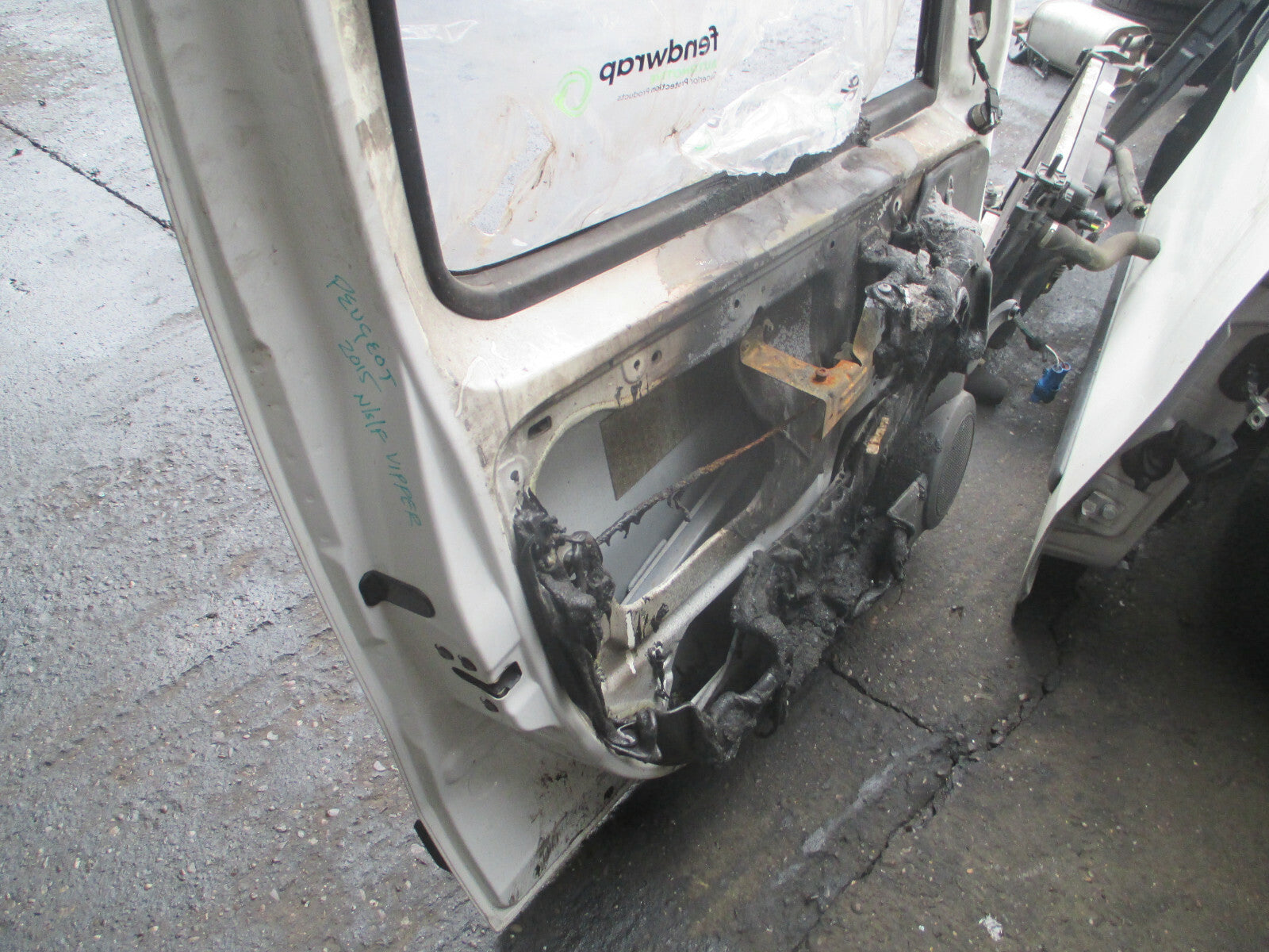 2015 PEUGEOT BIPPER NSF PASSENGER SIDE FRONT DOOR BARE WHITE