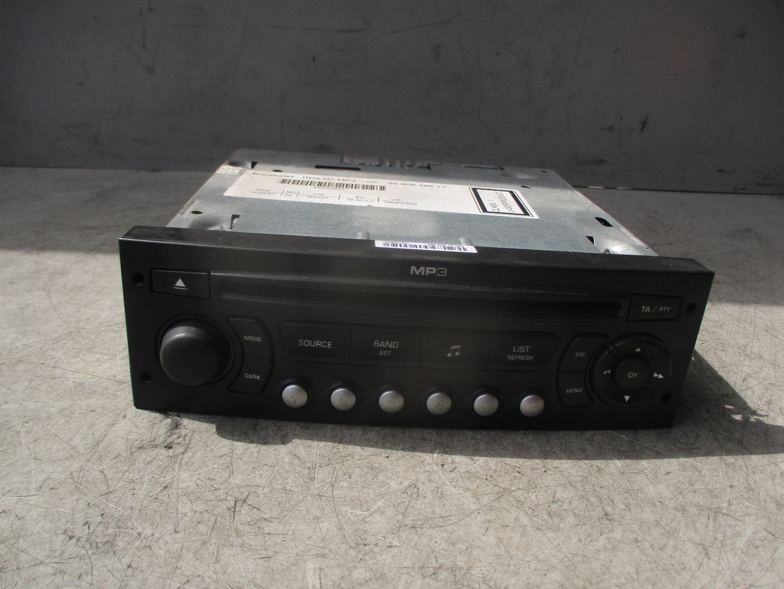 2007 CITROEN C8 MK1 RADIO CD PLAYER STEREO CONTROL HEAD UNIT 9660646677