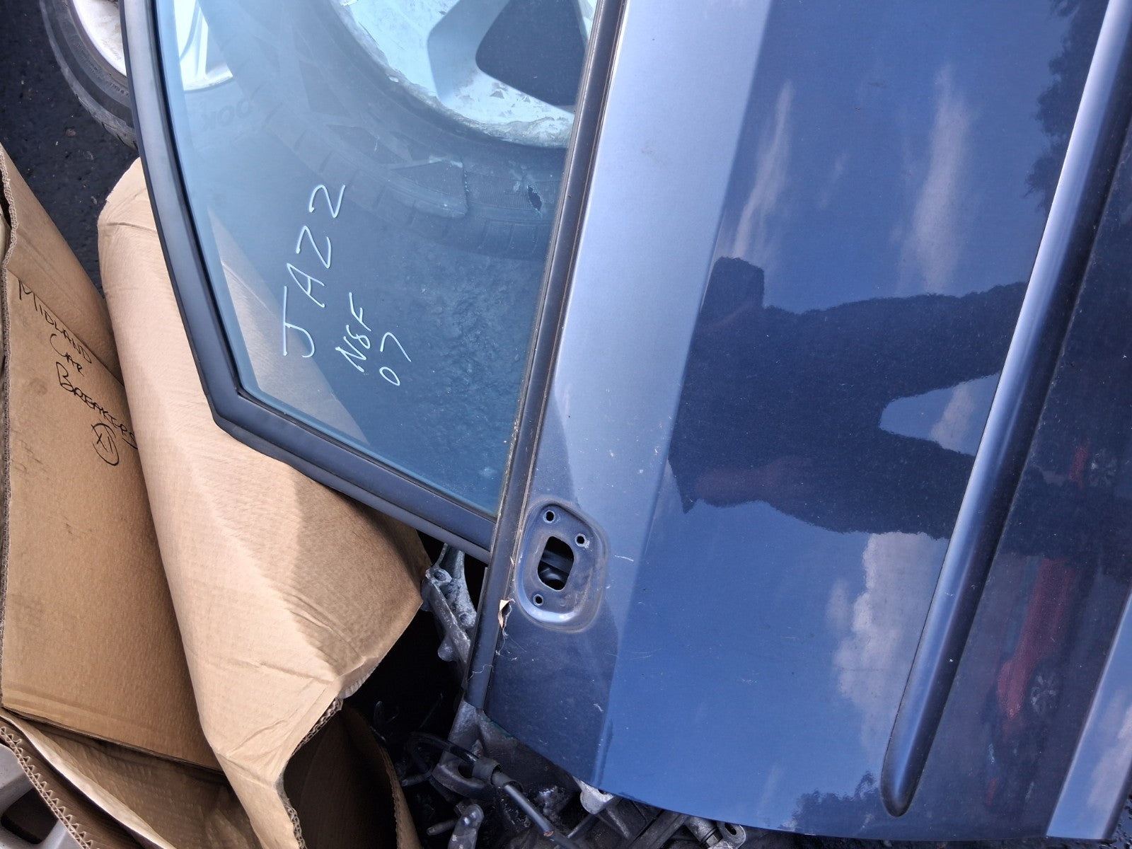 2007 HONDA JAZZ MK2 NSF PASSENGER SIDE FRONT LEFT BARE DOOR BLUE