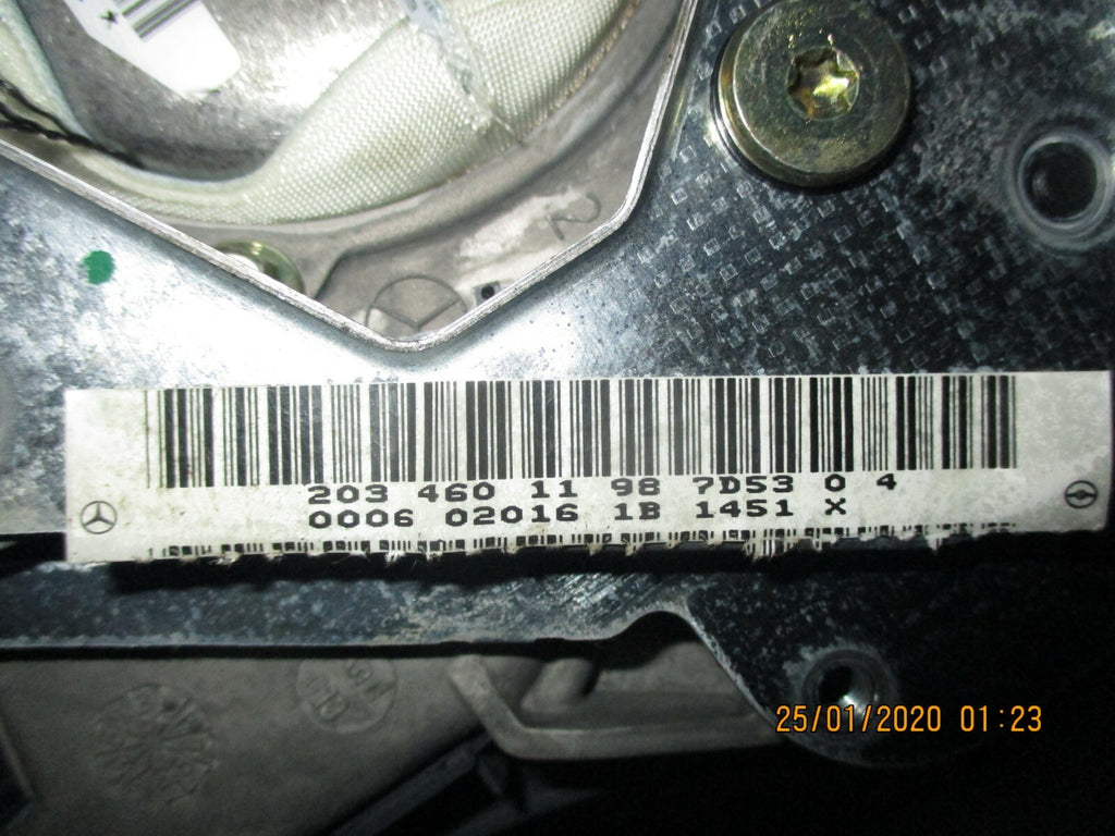 MERCEDES C CLASS W203 2004 STEERING WHEEL AIRBAG SAFETY BAG BLACK 2034601198