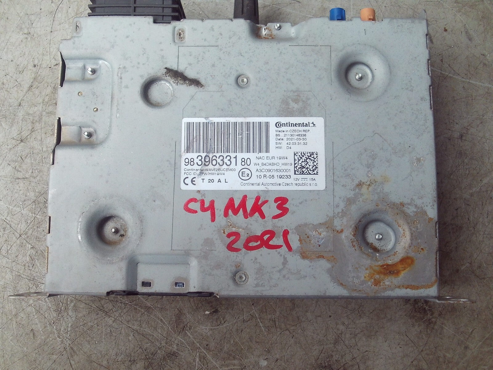2021 CITROEN C4 MK3 RADIO CD PLAYER MULTIMEDIA HEAD UNIT 9839633180