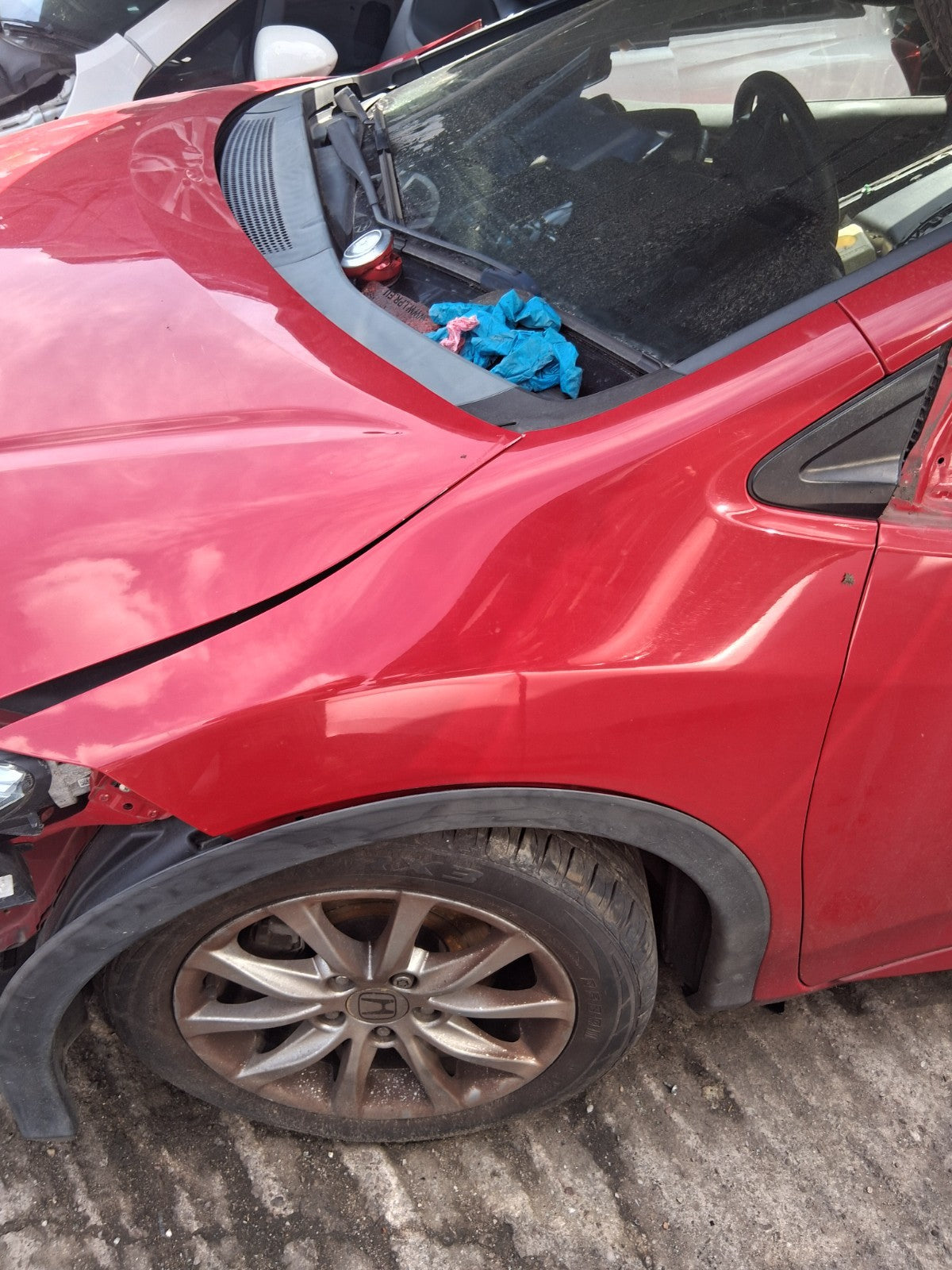 2016 HONDA CIVIC MK9 HATCHBACK NSF PASSENGER SIDE FRONT LEFT WING PANEL RED R81