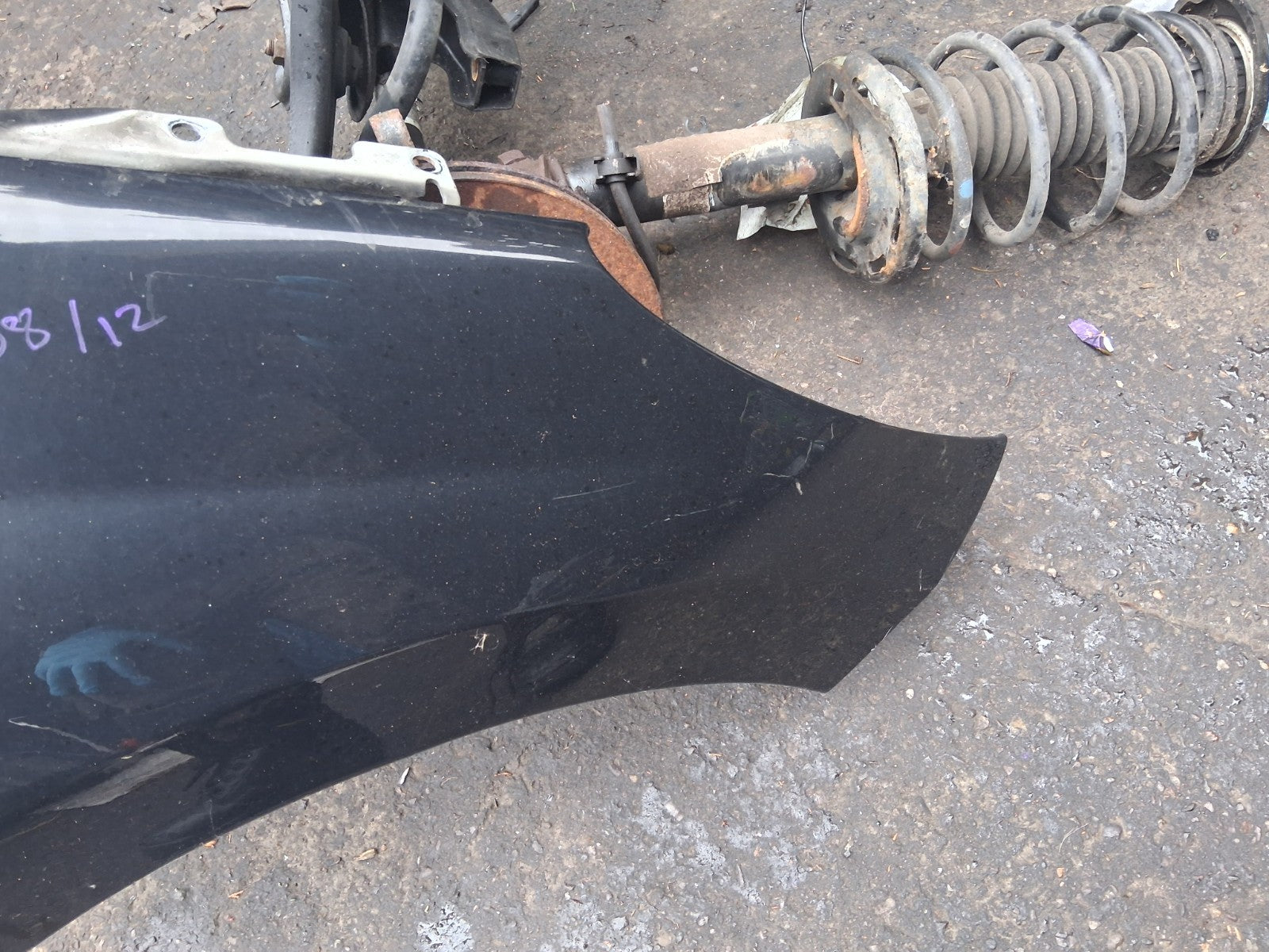 2012 PEUGEOT 207 OSF DRIVER SIDE FRONT RIGHT WING PANEL BLACK
