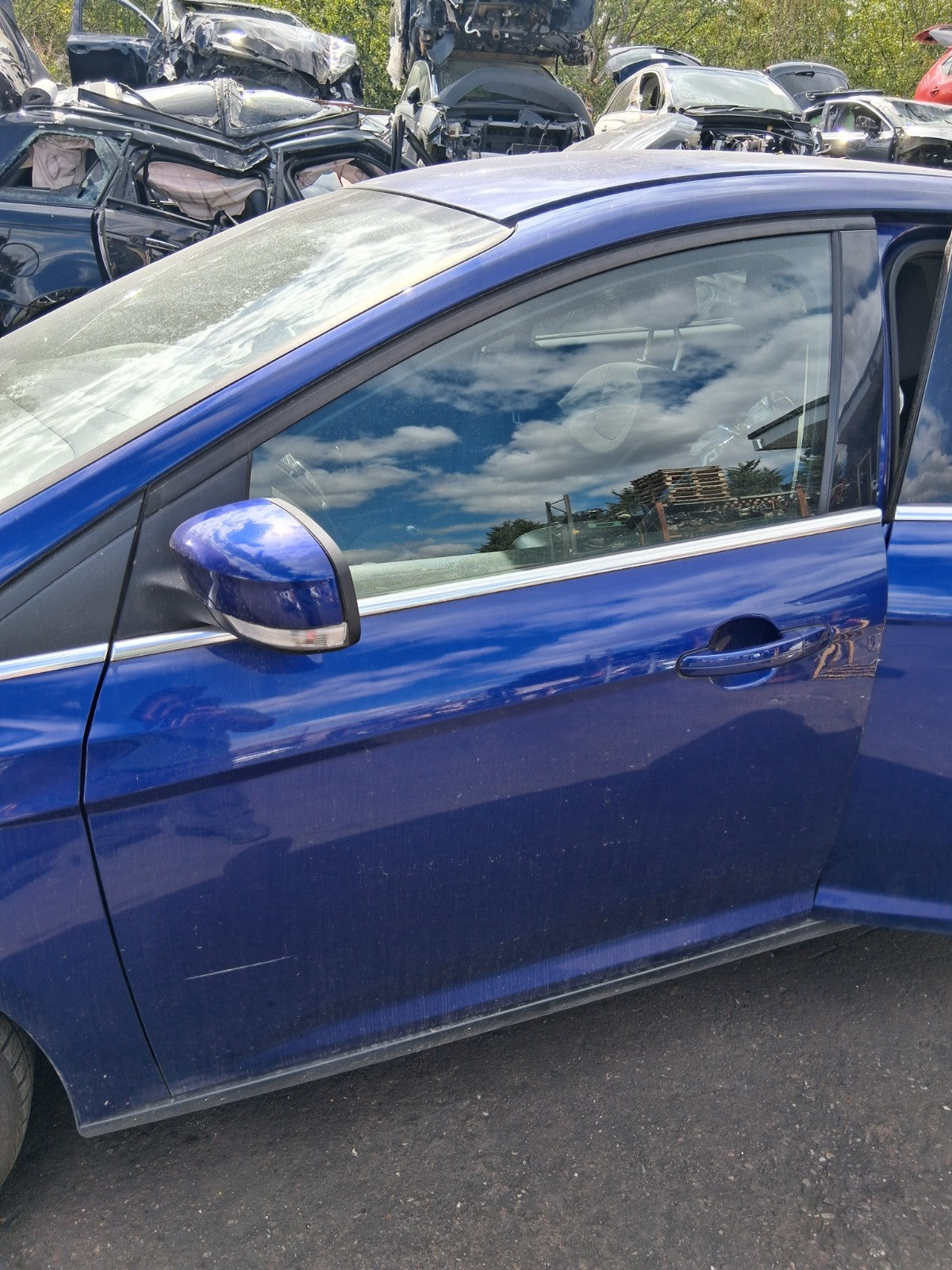 2015 FORD FOCUS MK3 NSF PASSENGER SIDE FRONT BARE DOOR DEEP IMPACT BLUE MET HF