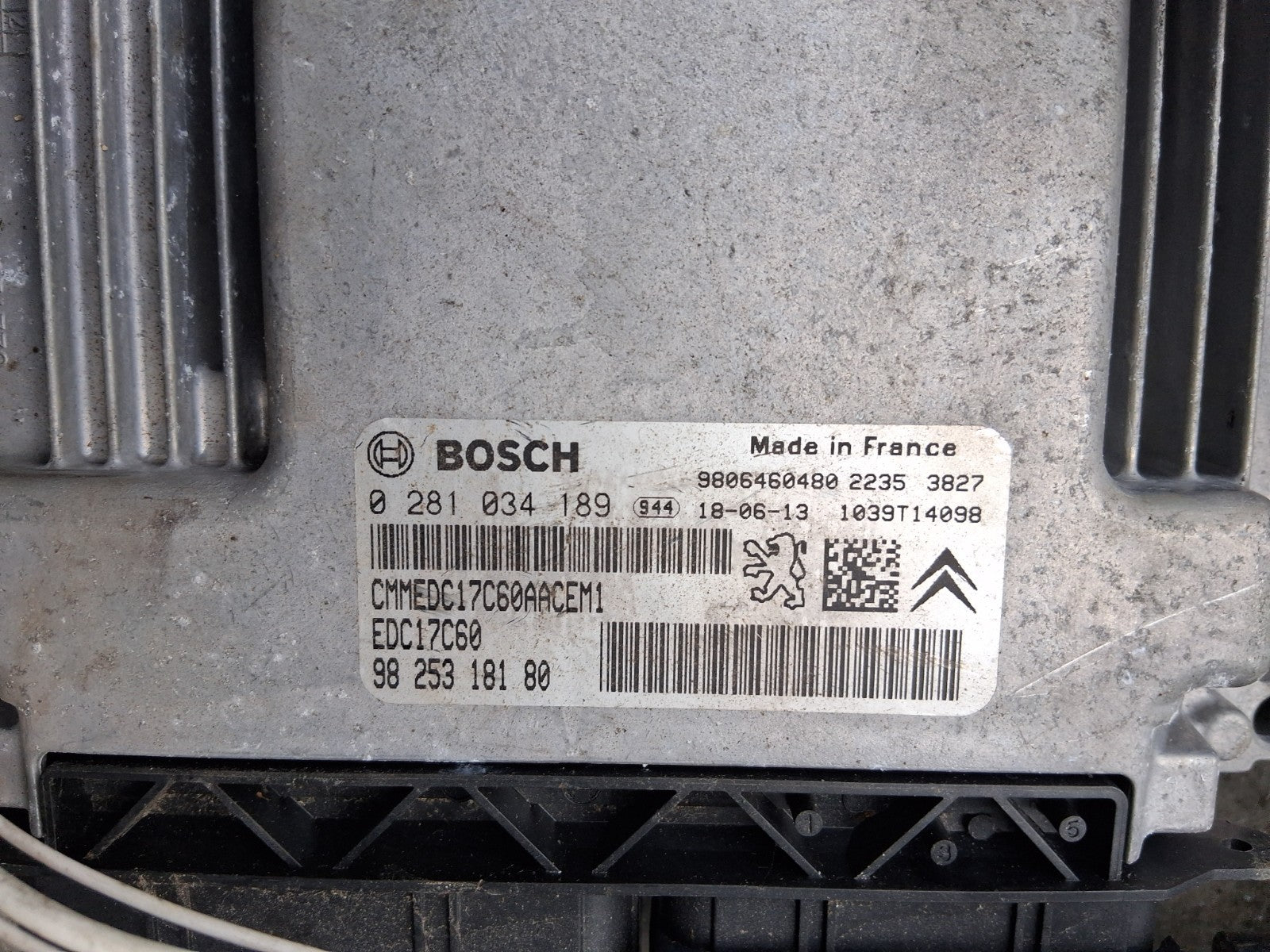2018 CITROEN BERLINGO MK2 ECU ENGINE CONTROL UNIT 9825318180 9806460480