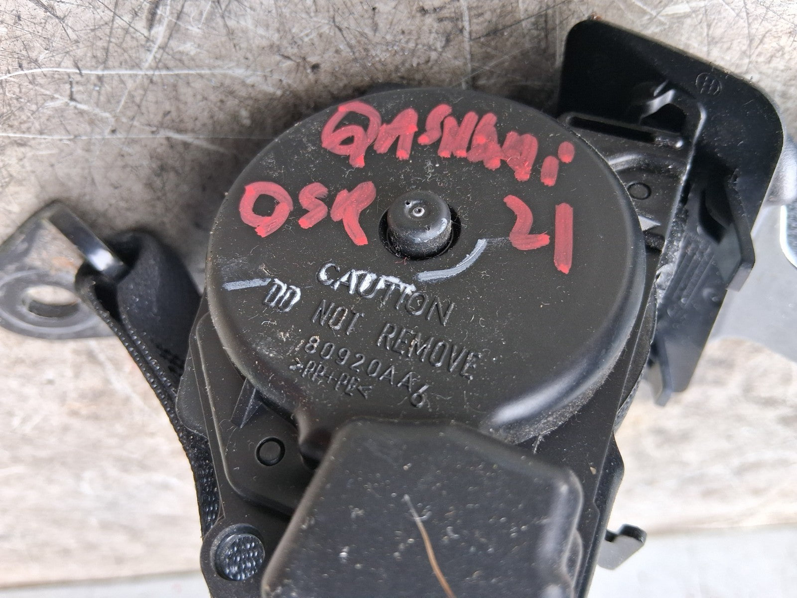 2020 NISSAN QASHQAI J11 MK2 OSR DRIVER SIDE REAR RIGHT SEAT BELT 80920AA