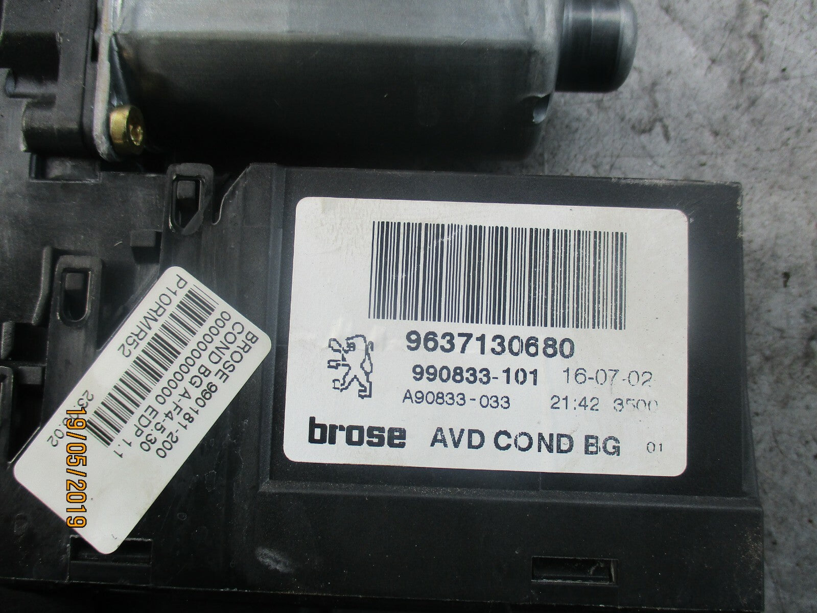 PEUGEOT 307 MK1 OSF DRIVER SIDE FRONT WINDOW MOTOR 9637130680