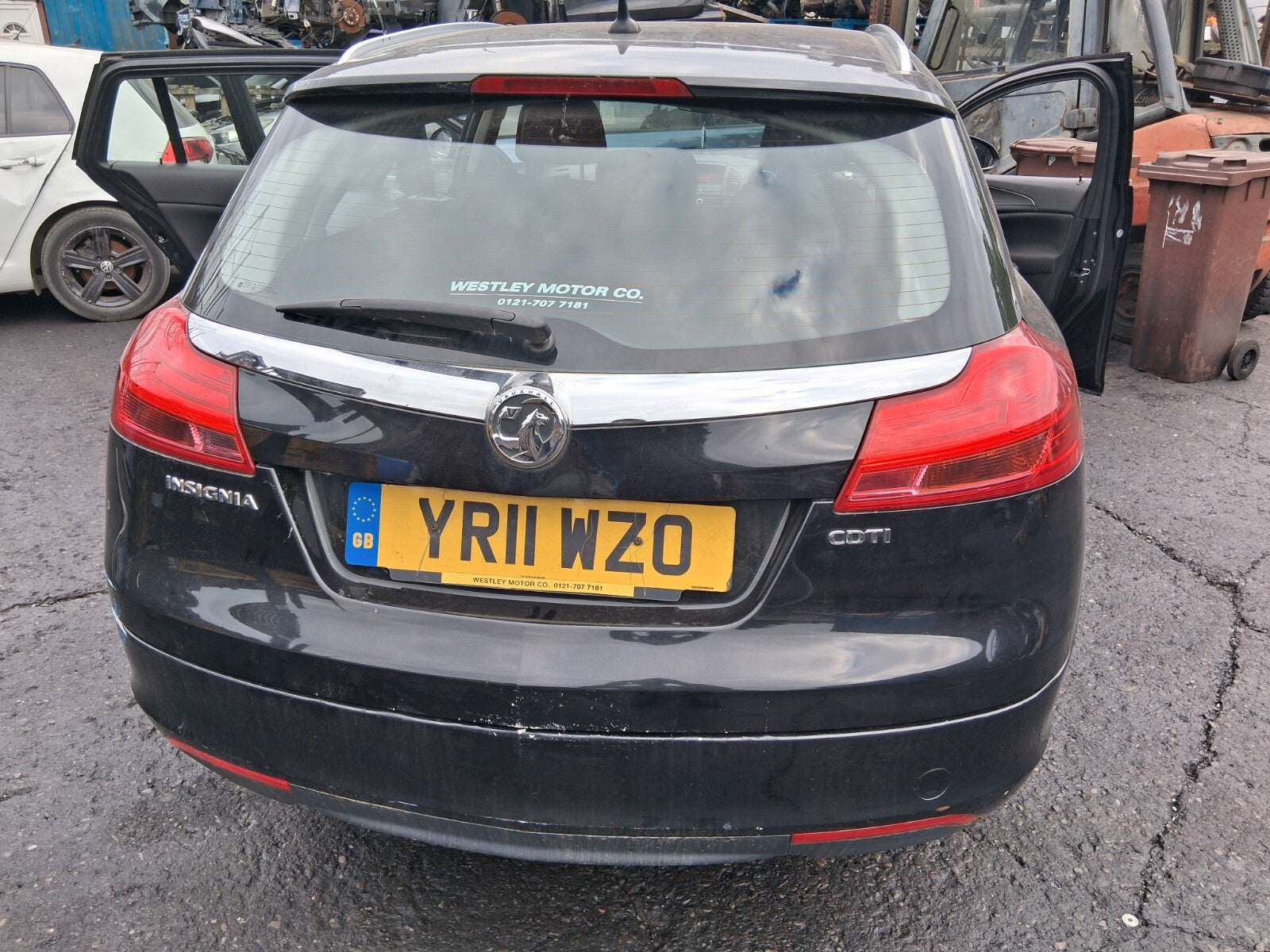 2011 VAUXHALL INSIGNIA ESTATE MK1  OSF DRIVER SIDE BARE DOOR Z22C CARBON FLASH