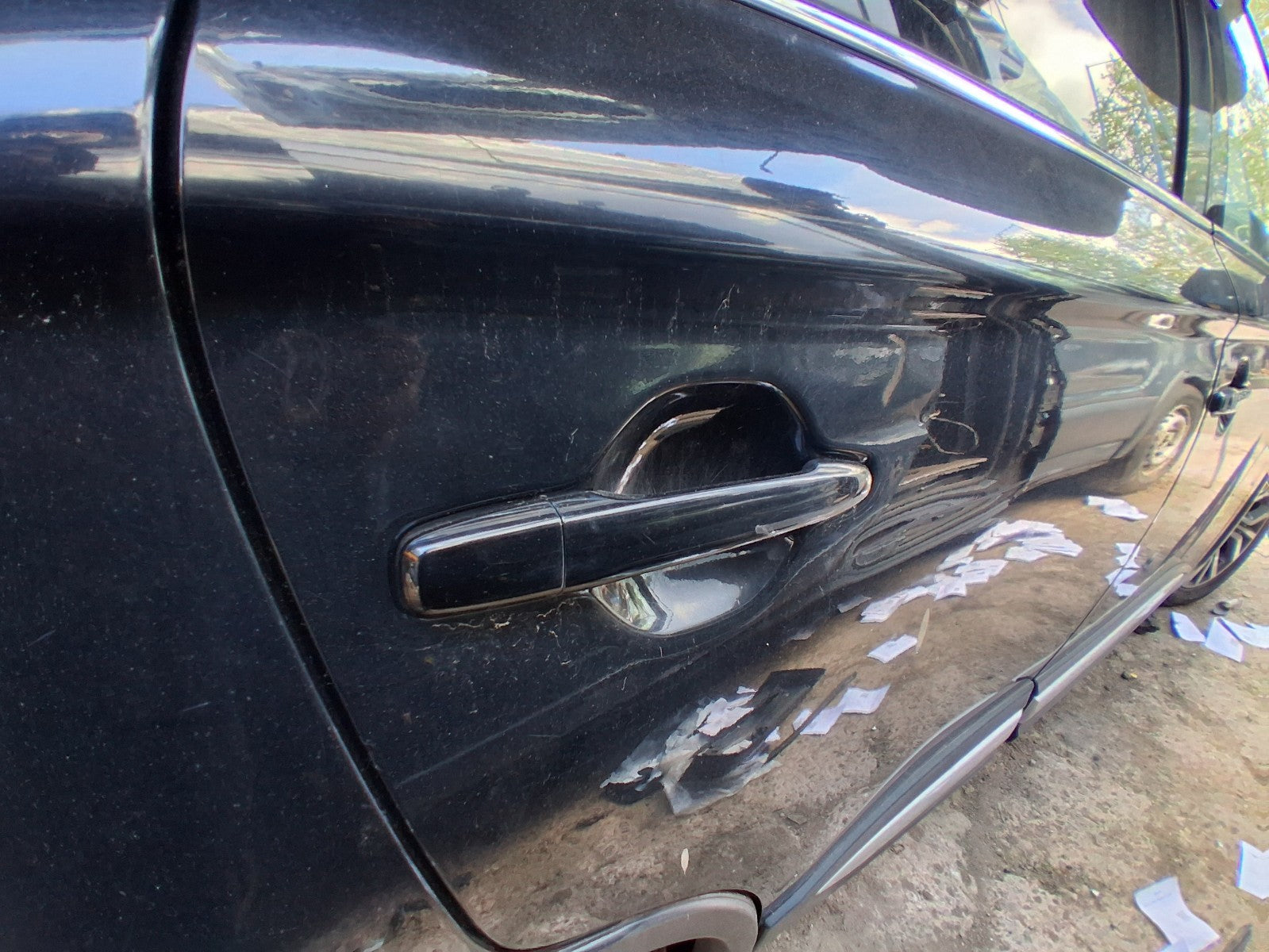 2018 MITSUBISHI OUTLANDER MK3 OSR DRIVER REAR DOOR HANDLE AMETHYST BLACK X42