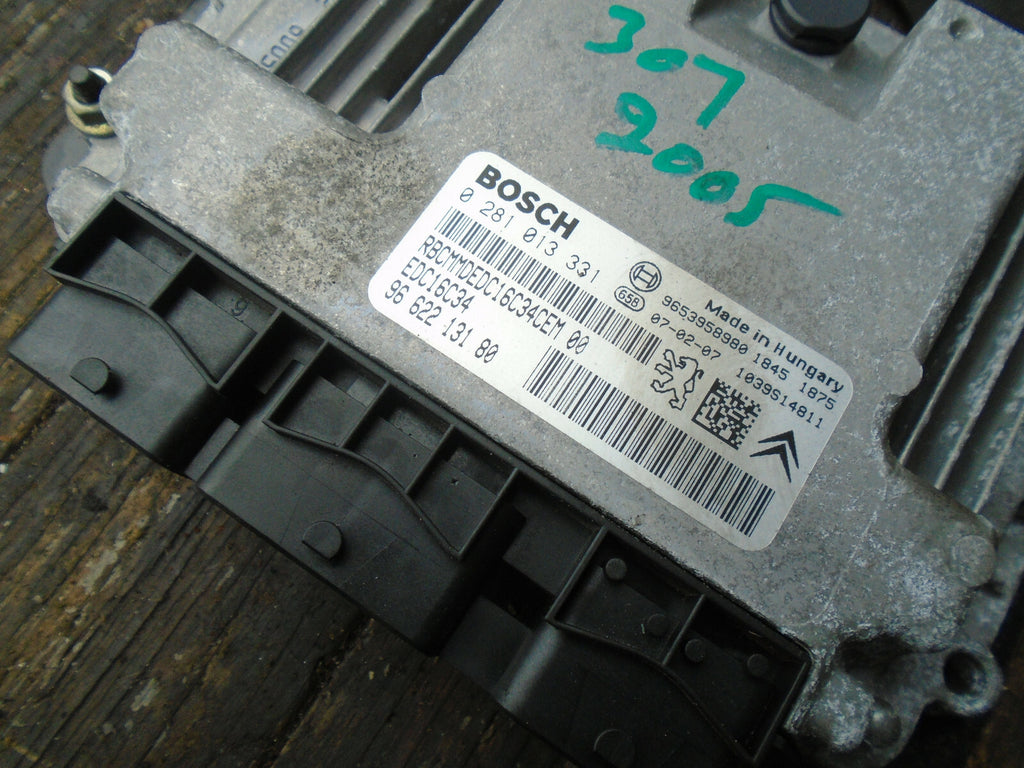 PEUGEOT 307 2005 1.6 HDI ECU ENGINE CONTROL MODULE UNIT 9662213180