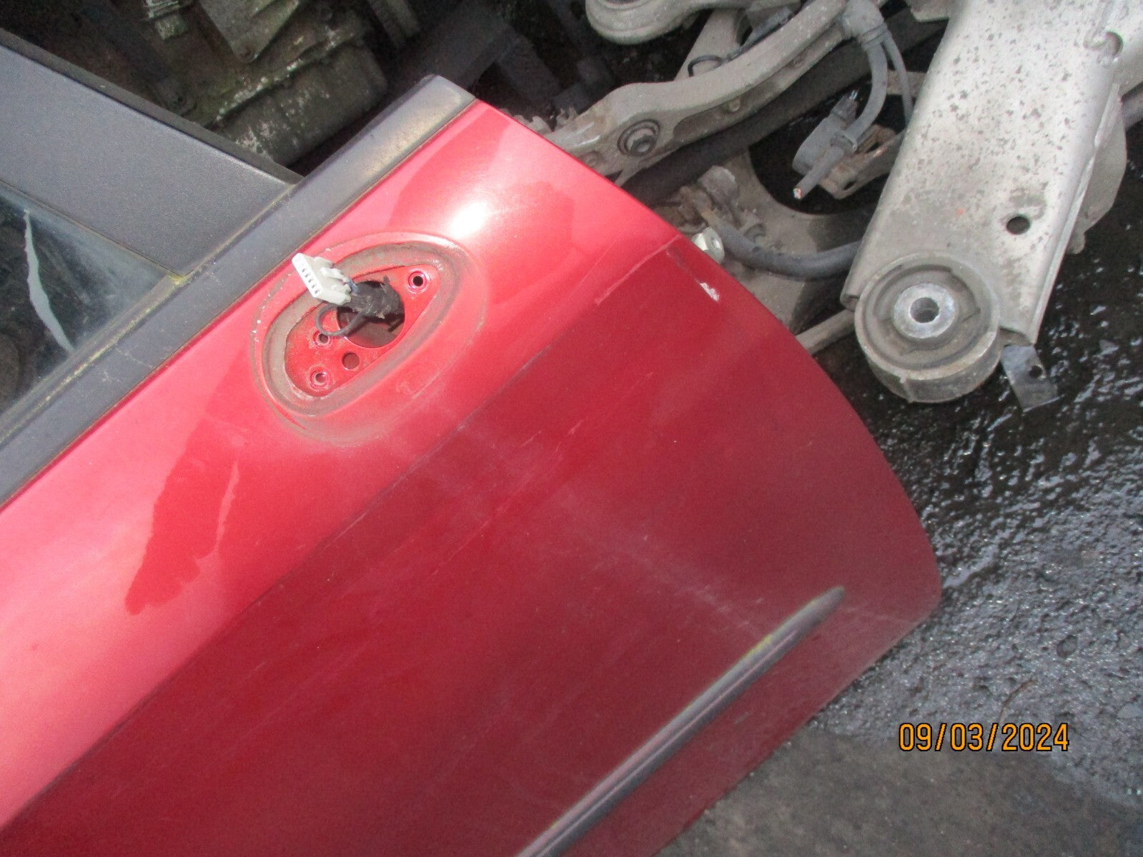 FIAT GRANDE PUNTO 2007 5 DOOR OSF DRIVER SIDE FRONT COMPLETE DOOR RED 163