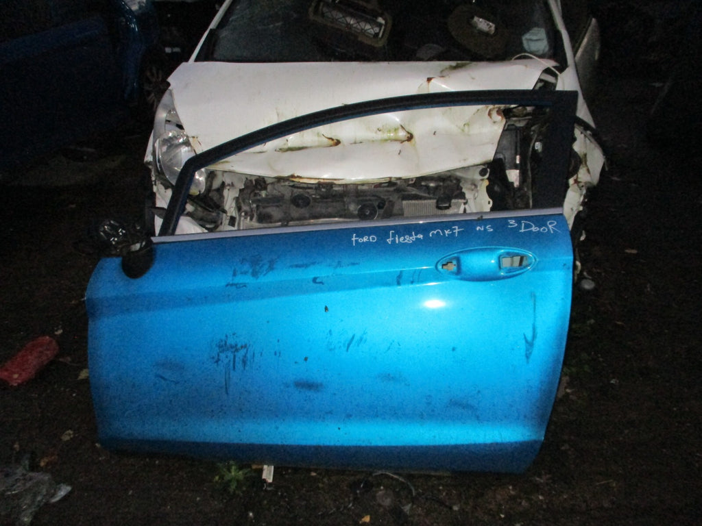 2013 FORD FIESTA MK7 3 DOOR NS PASSENGER SIDE BARE DOOR BLUE
