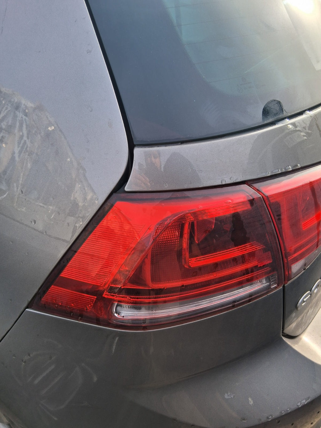 2016 VOLKSWAGEN GOLF MK7 NSR PASSENGER SIDE REAR LEFT OUTER TAIL LIGHT