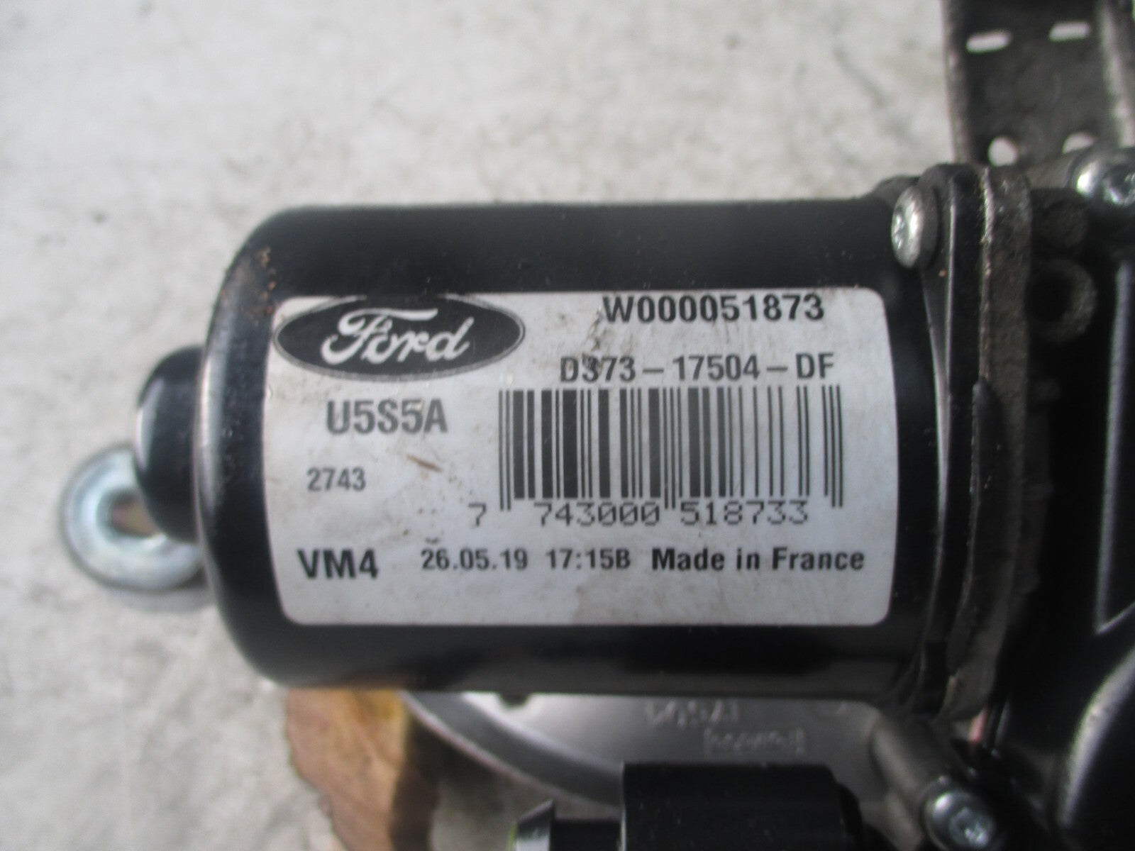 FORD MONDEO MK5 2019 FRONT PASSENGER SIDE WINDSCREEN WIPER MOTOR  DS7317504DF