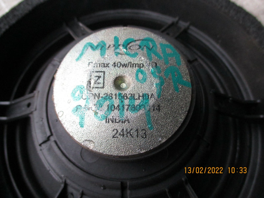 NISSAN MICRA 2014 MK4 2014 OSR REAR DRIVER SIDE DOOR SPEAKER