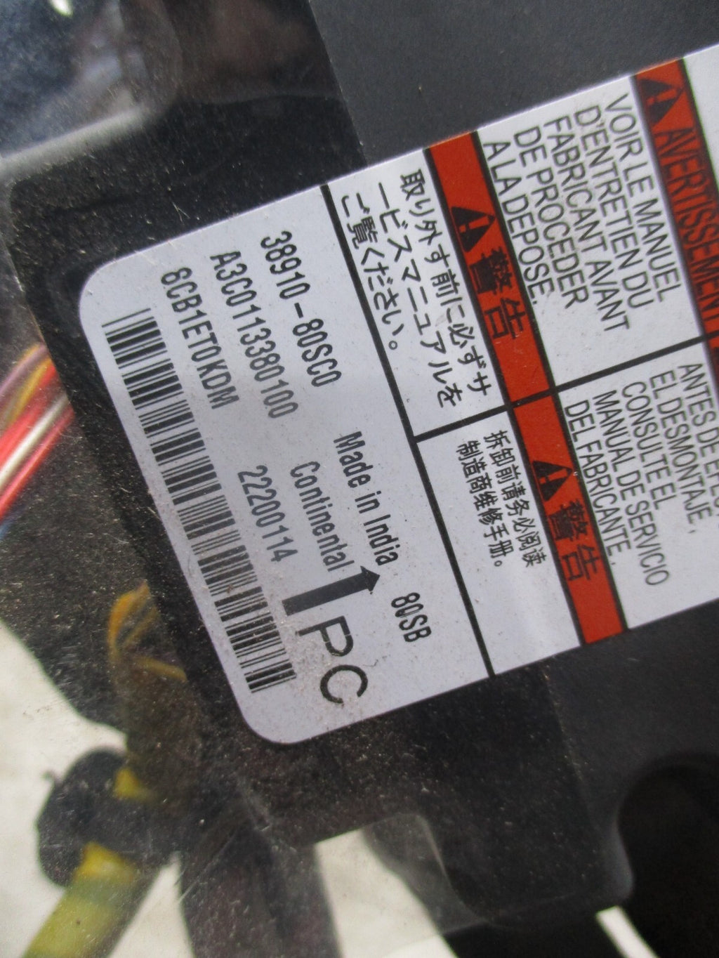 SUZUKI SWIFT MK4 A2L 2020 HYBRID AIRBAG CONTROL MODULE 3891080SC0