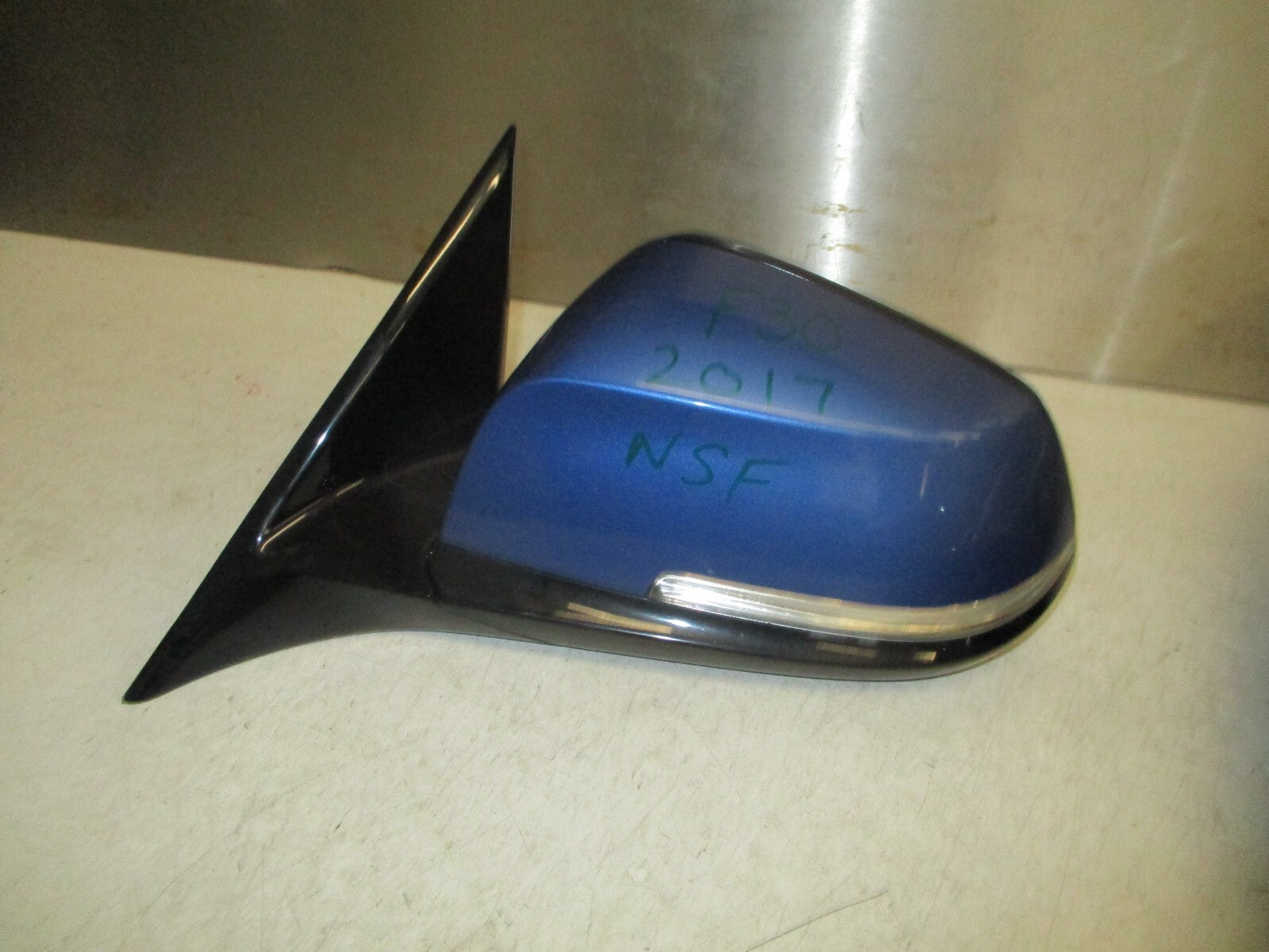 2017 BMW 3 SERIES F30 NS PASSENGER SIDE FRONT MANUALFOLD WING MIRROR BLUE 6 PINS