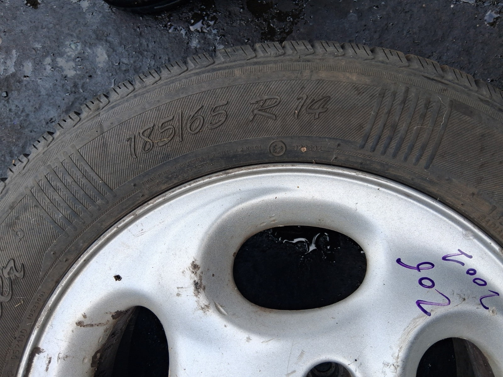 2001 PEUGEOT 206 14 INCH ALLOY WHEEL WITH TYRE 185/65R14