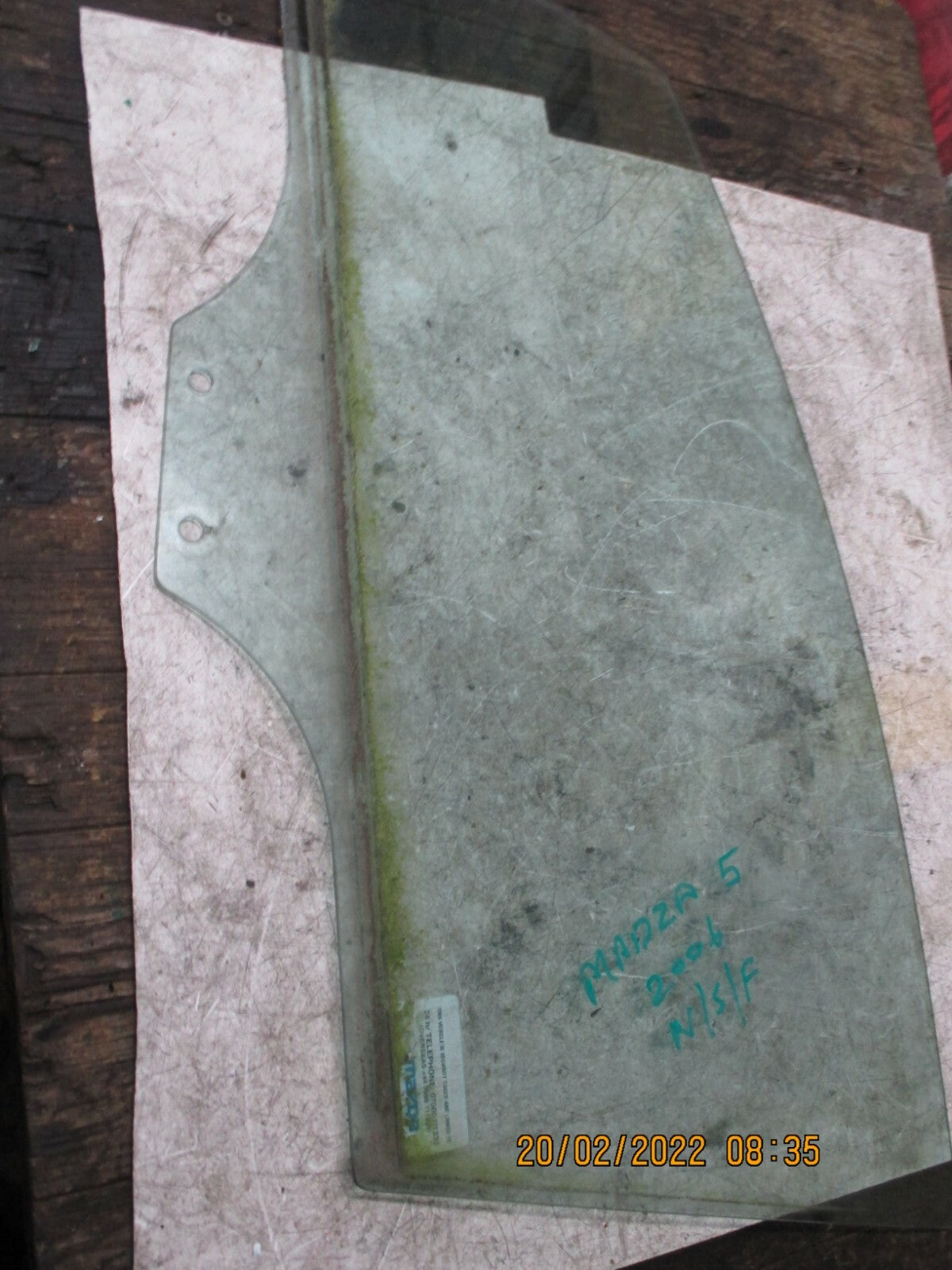 MAZDA 5 2006 MK2 NSF FRONT PASSENGER SIDE WINDOW GLASS