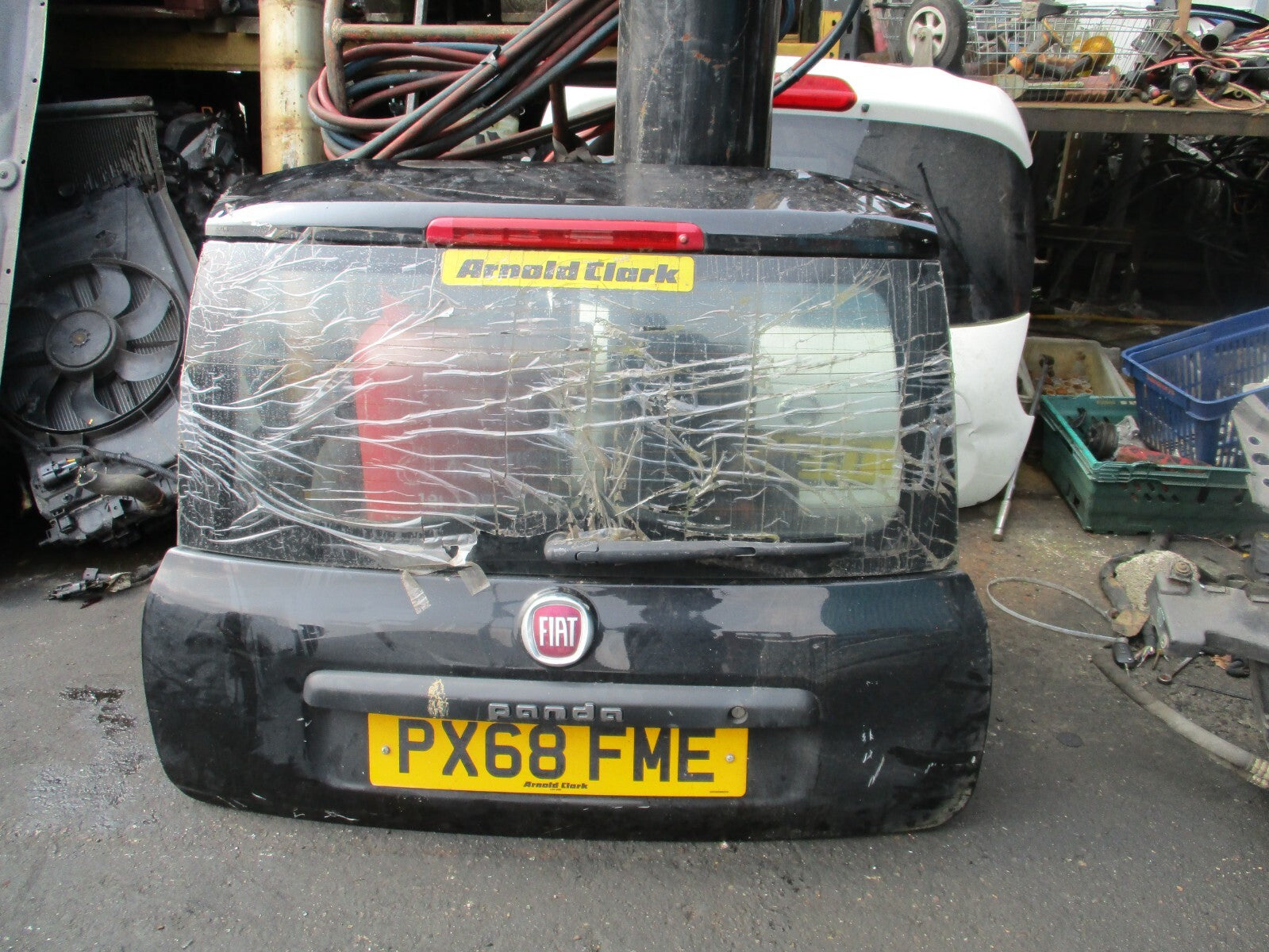 FIAT PANDA 2018 MK3 REAR TAILGATE BOOTLID BLACK DENTED