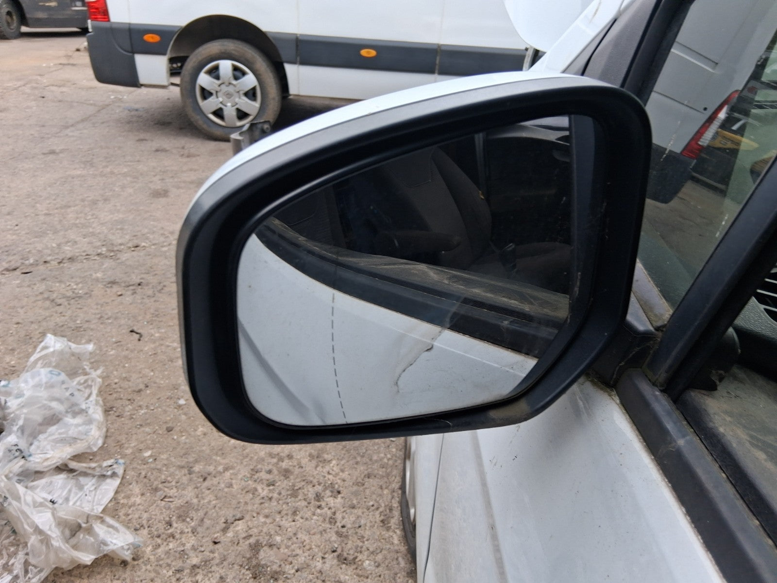 2015 FORD TRANSIT COURIER MK1 NSF PASSENGER FRONT MANUALFOLD WING MIRROR WHITE
