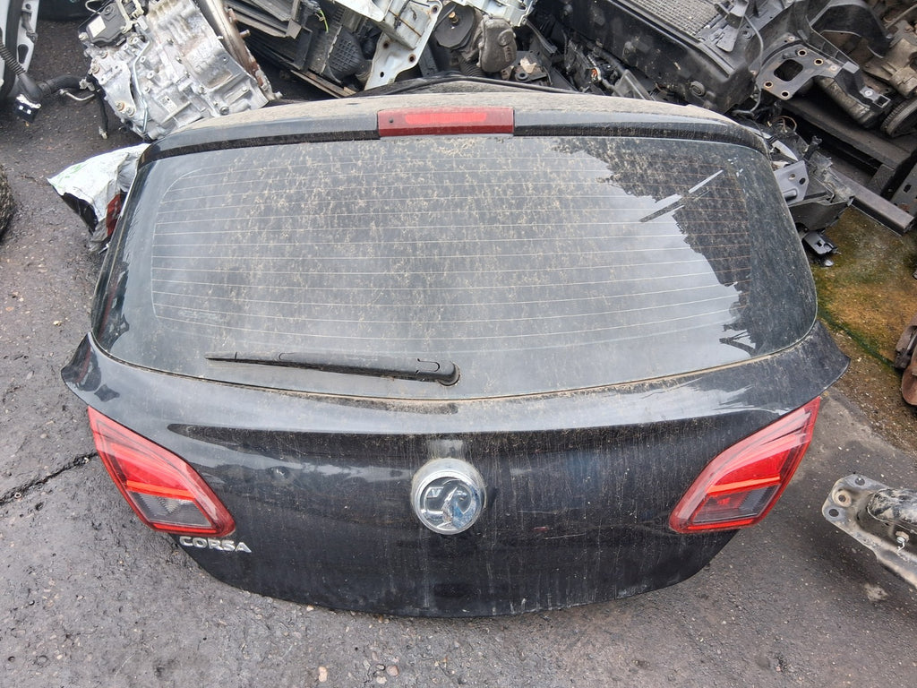 2015 VAUXHALL CORSA E 5 DOOR REAR BOOTLID BOOT COMPLETE BLACK Z22C CARBON