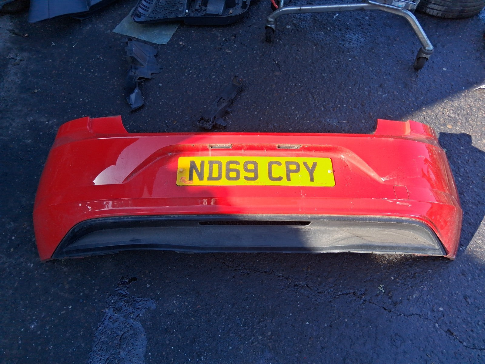 VW VOLKSWAGEN POLO 2019 MK6 REAR COMPLETE BUMPER RED