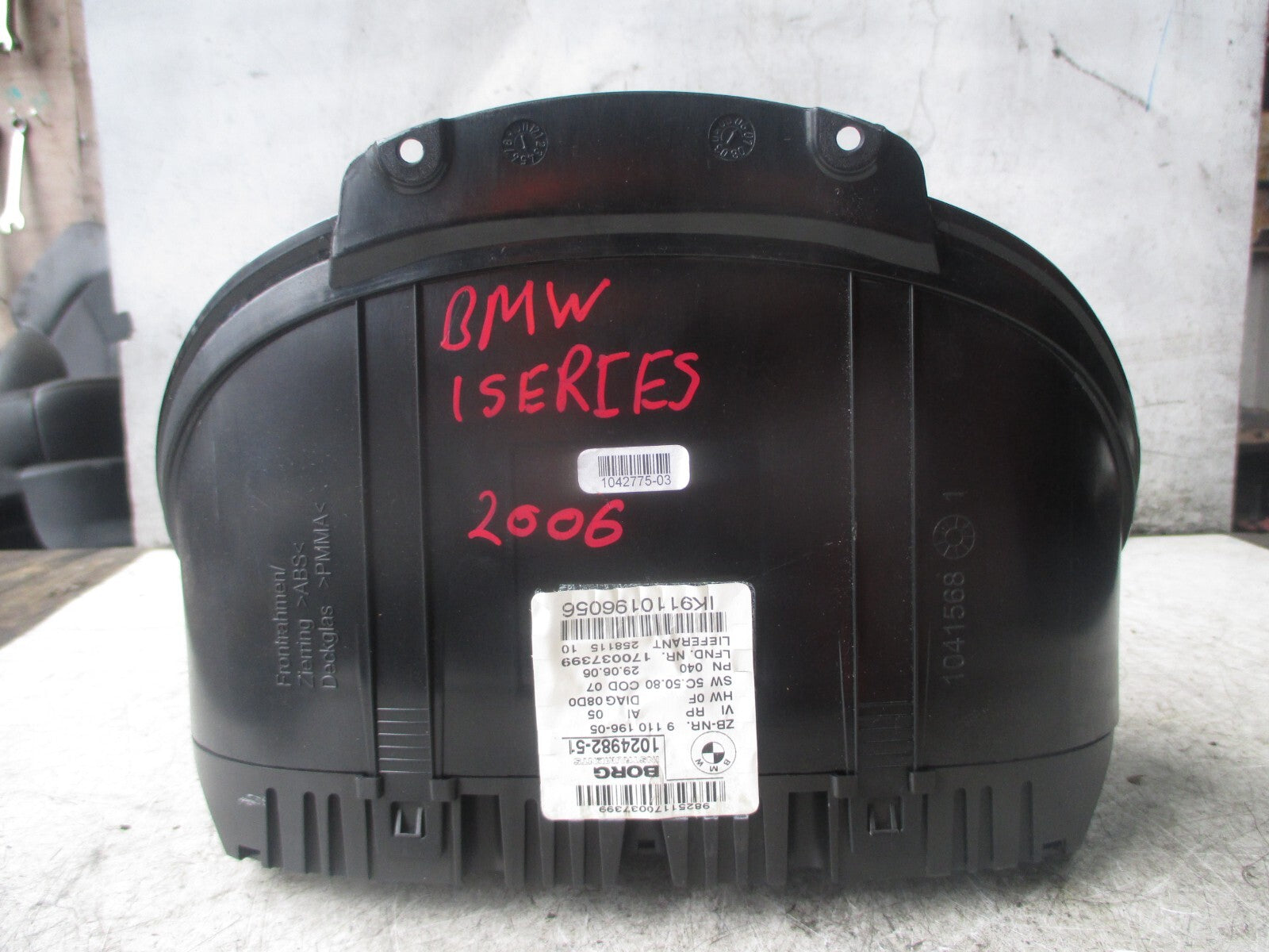 BMW 1 SERIES E87 2006 SPEED SPEEDOMETER INSTRUMENT 1024982