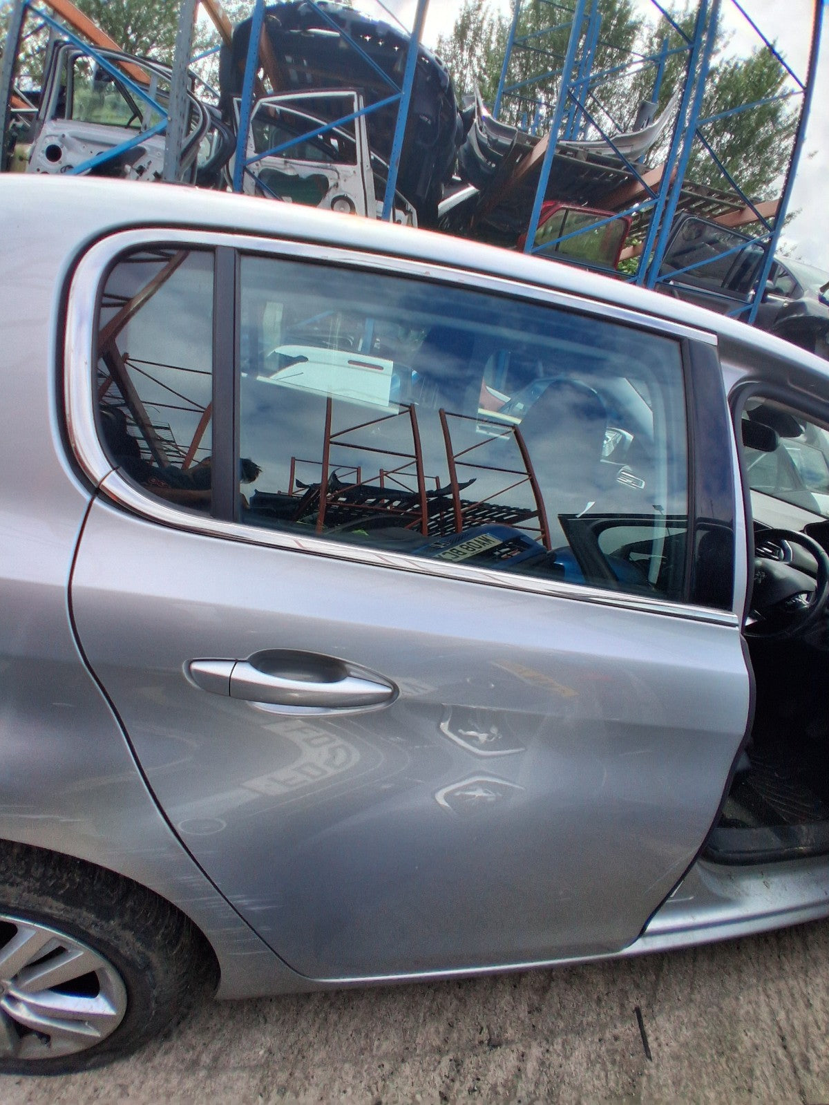 2014 PEUGEOT 308 MK2 HATCH OSR DRIVER SIDE REAR BARE DOOR GRIS ALUMINIUM EZR