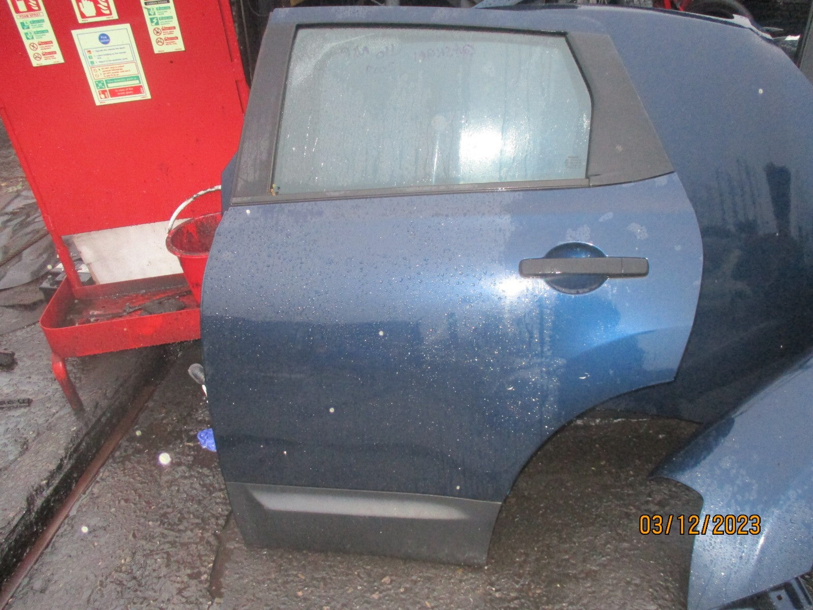 2009 NISSAN QASHQAI J10 NSR PASSENGER SIDE REAR DOOR COMPLETE BLUE BW9