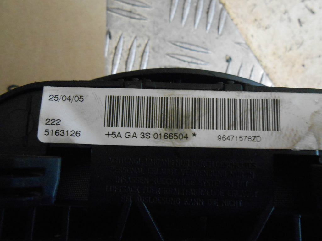 CITROEN C4 2006 DRIVER SIDE STEERING WHEEL AIRBAG 96471578ZD