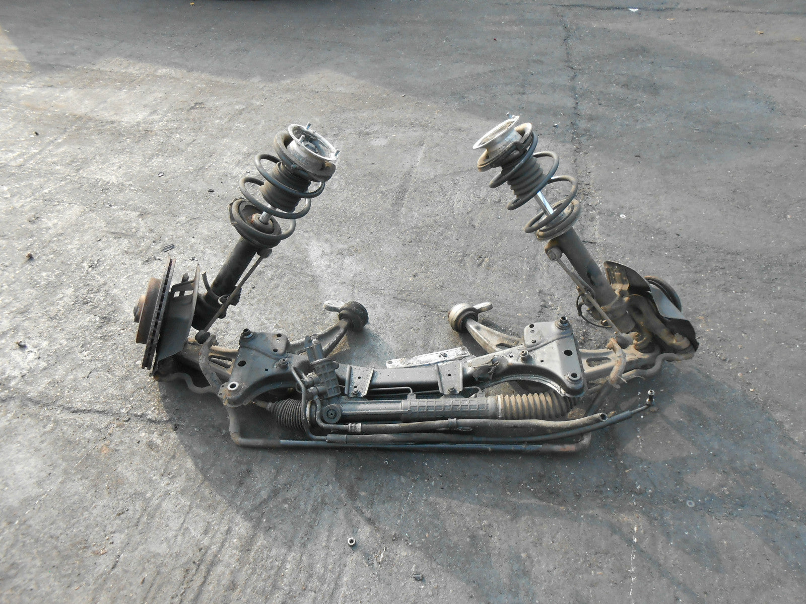 BMW 3 SERIES E46 2004 320d 2.0 TD FRONT CRADLE LEGS SHOCKS HUBS & STEERING RACK