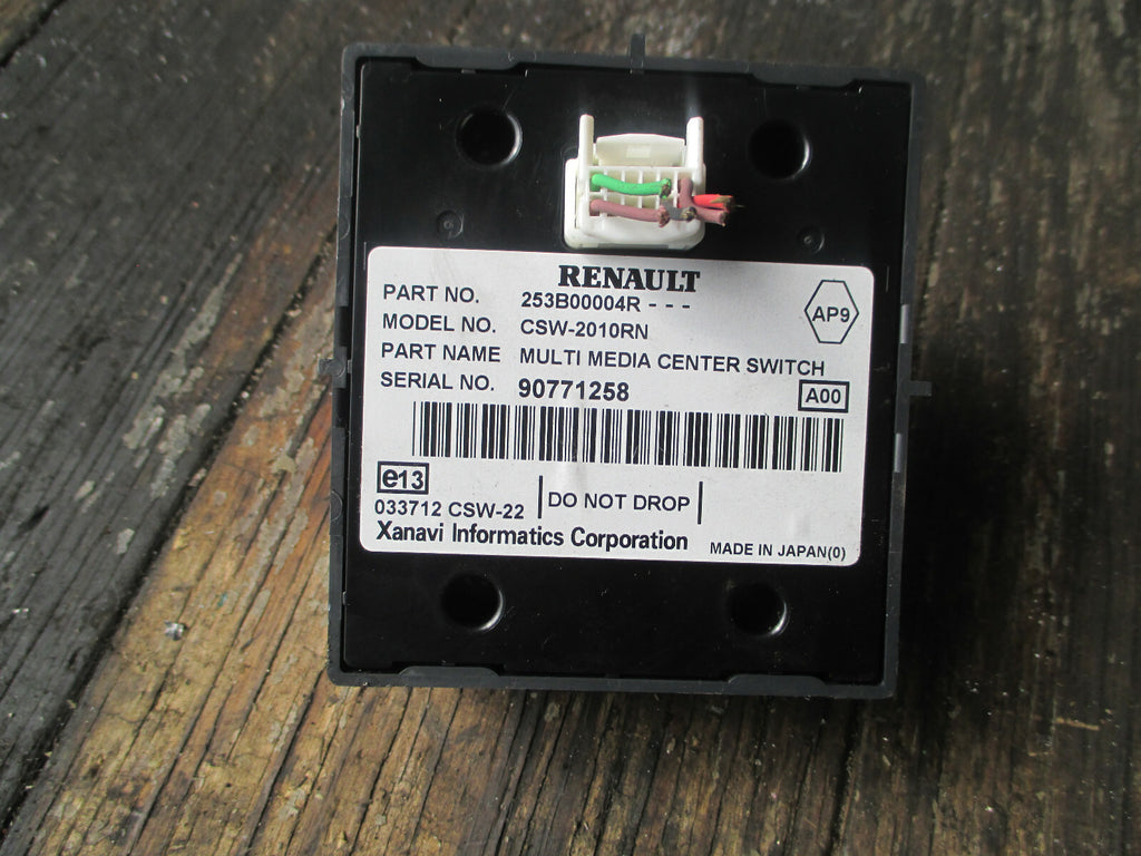 RENAULT LAGUNA MK3 2008 MULTIMEDIA NAVIGATION CONTROL SWITCH 253B00004R