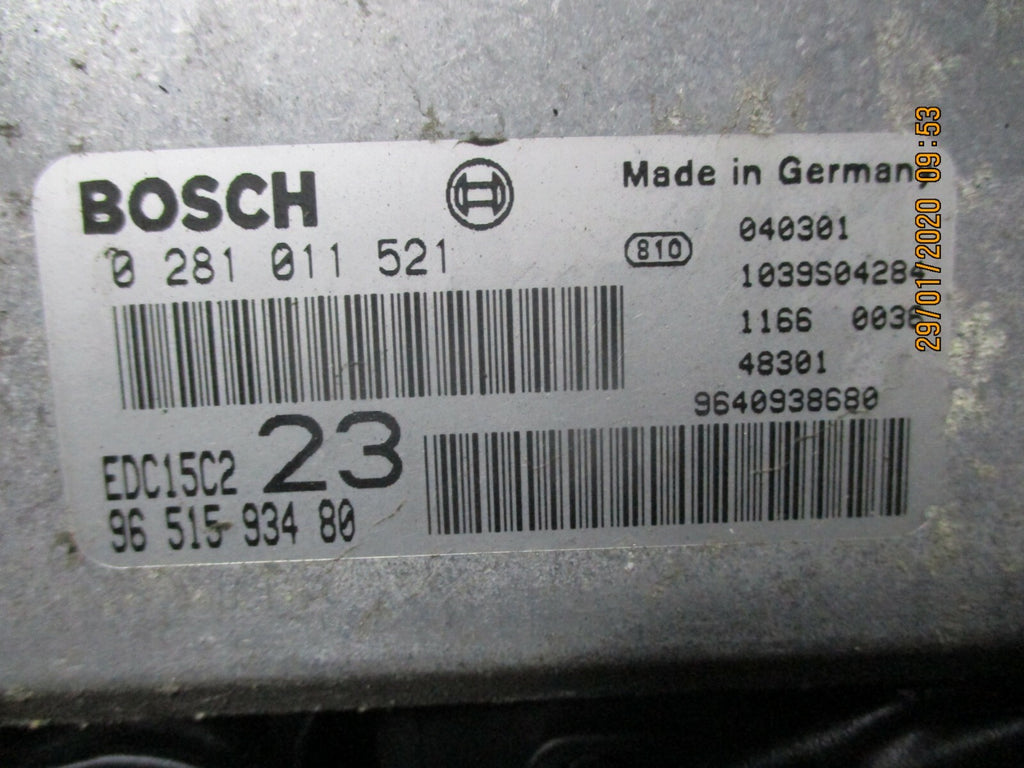 CITROEN XSARA PICASSO 2.0 HDI 2001 ECU ENGINE CONTROL UNIT MODULE 0281011521