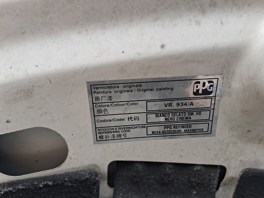 2019 FIAT 500L HATCHBACK FRONT BONNET HOOD PANEL WHITE BIANCO GELATO 934/A