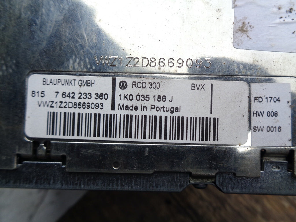 VOLKSWAGEN GOLF MK5 RADIO STEREO CD PLAYER HEAD UNIT 1k0035186J
