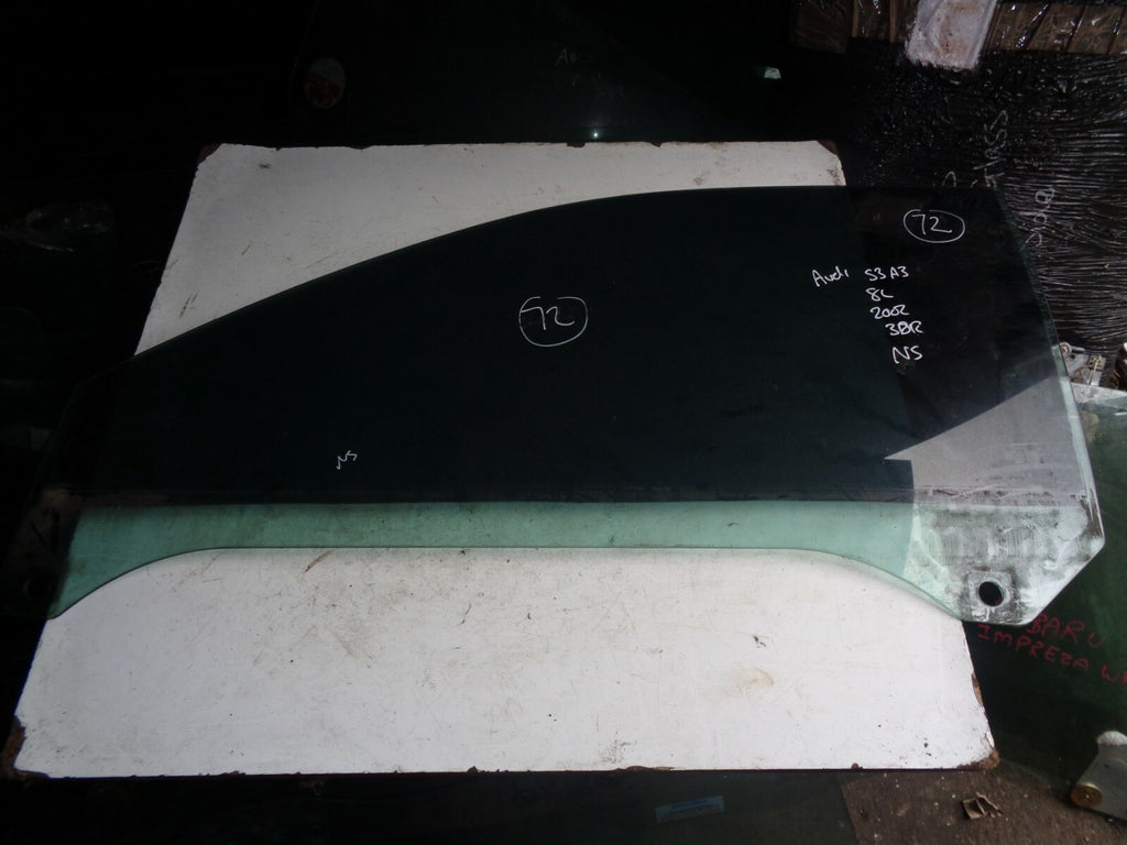 AUDI A3 S3 2002 3 DOOR NS PASSENGER SIDE DOOR WINDOW GLASS