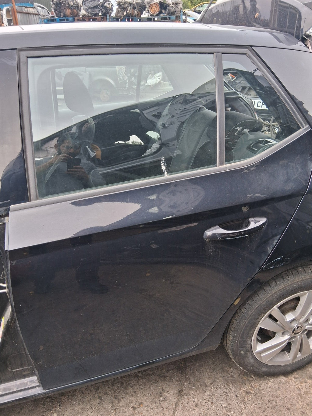 2020 SKODA FABIA MK3 NJ HATCHBACK NSR PASSENGER SIDE REAR LEFT BARE DOOR BLACK