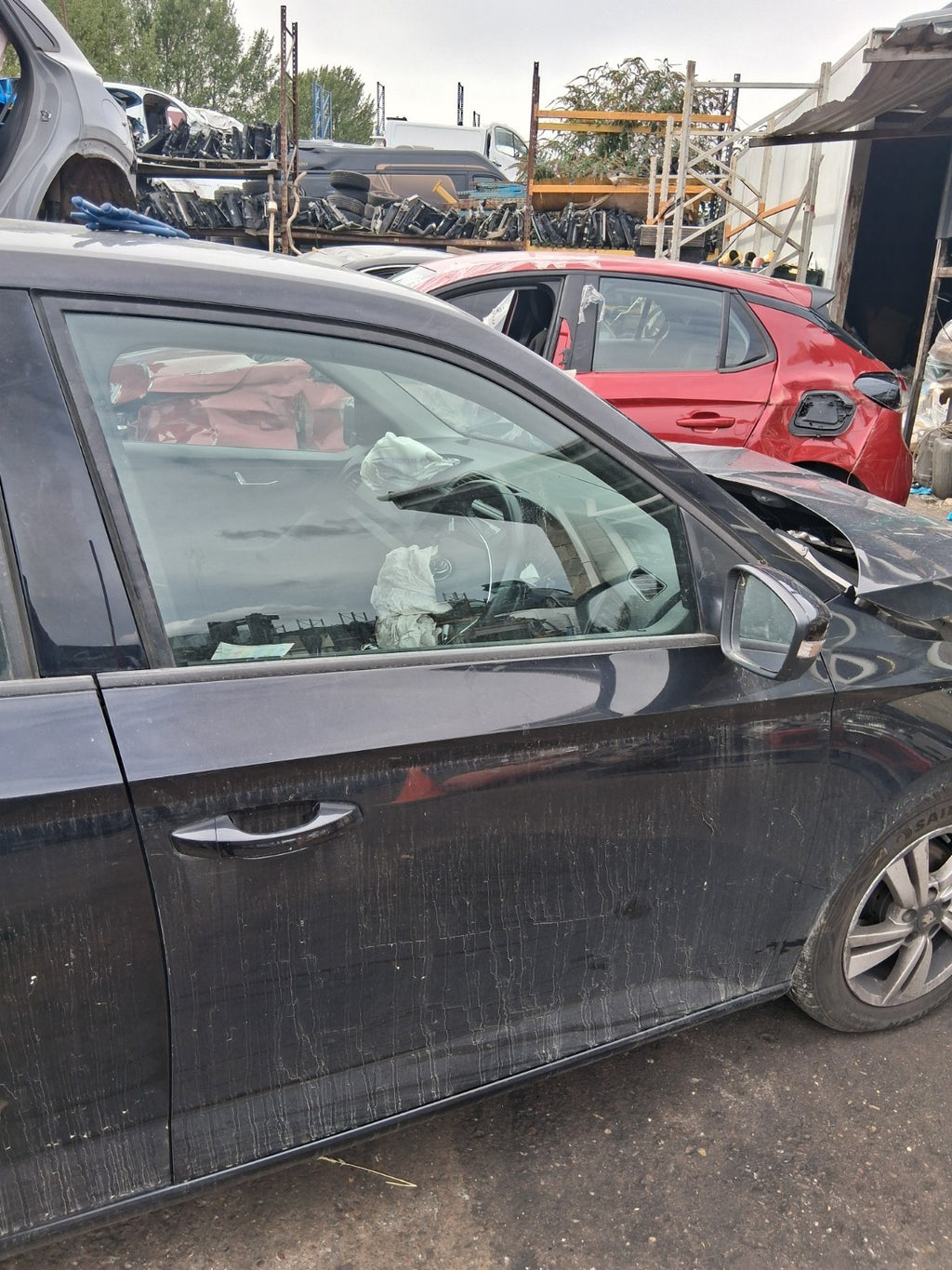 2020 SKODA FABIA MK3 NJ HATCHBACK OSF DRIVER SIDE FRONT RIGHT BARE DOOR BLACK