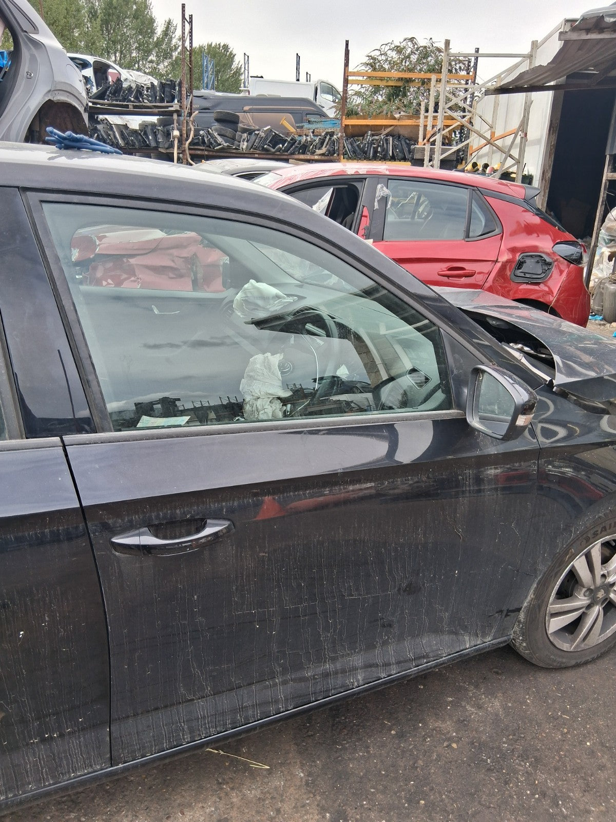 2020 SKODA FABIA MK3 NJ HATCHBACK OSF DRIVER SIDE FRONT RIGHT BARE DOOR BLACK