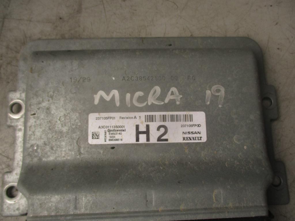 2019 NISSAN MICRA K14 MK5 1.0 PETROL ENGINE CONTROL UNIT ECU 237105FP01